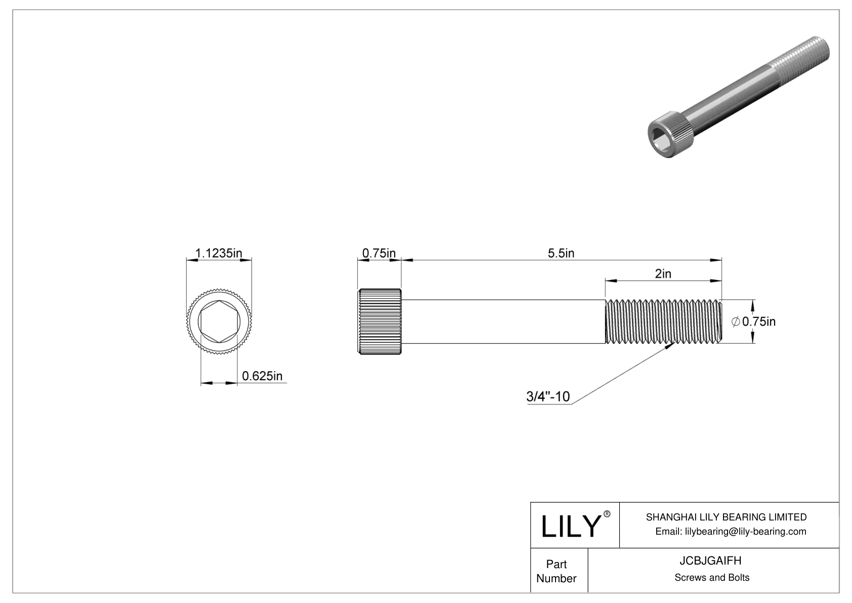 JCBJGAIFH Tornillos de cabeza cilíndrica de acero inoxidable 18-8 cad drawing