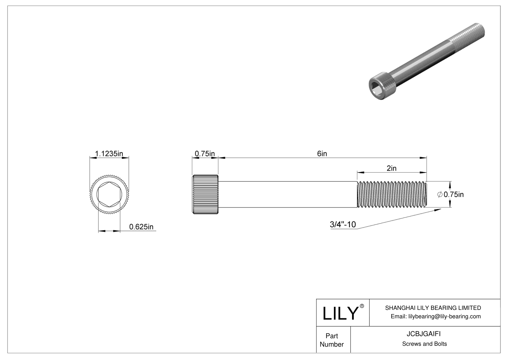 JCBJGAIFI Tornillos de cabeza cilíndrica de acero inoxidable 18-8 cad drawing