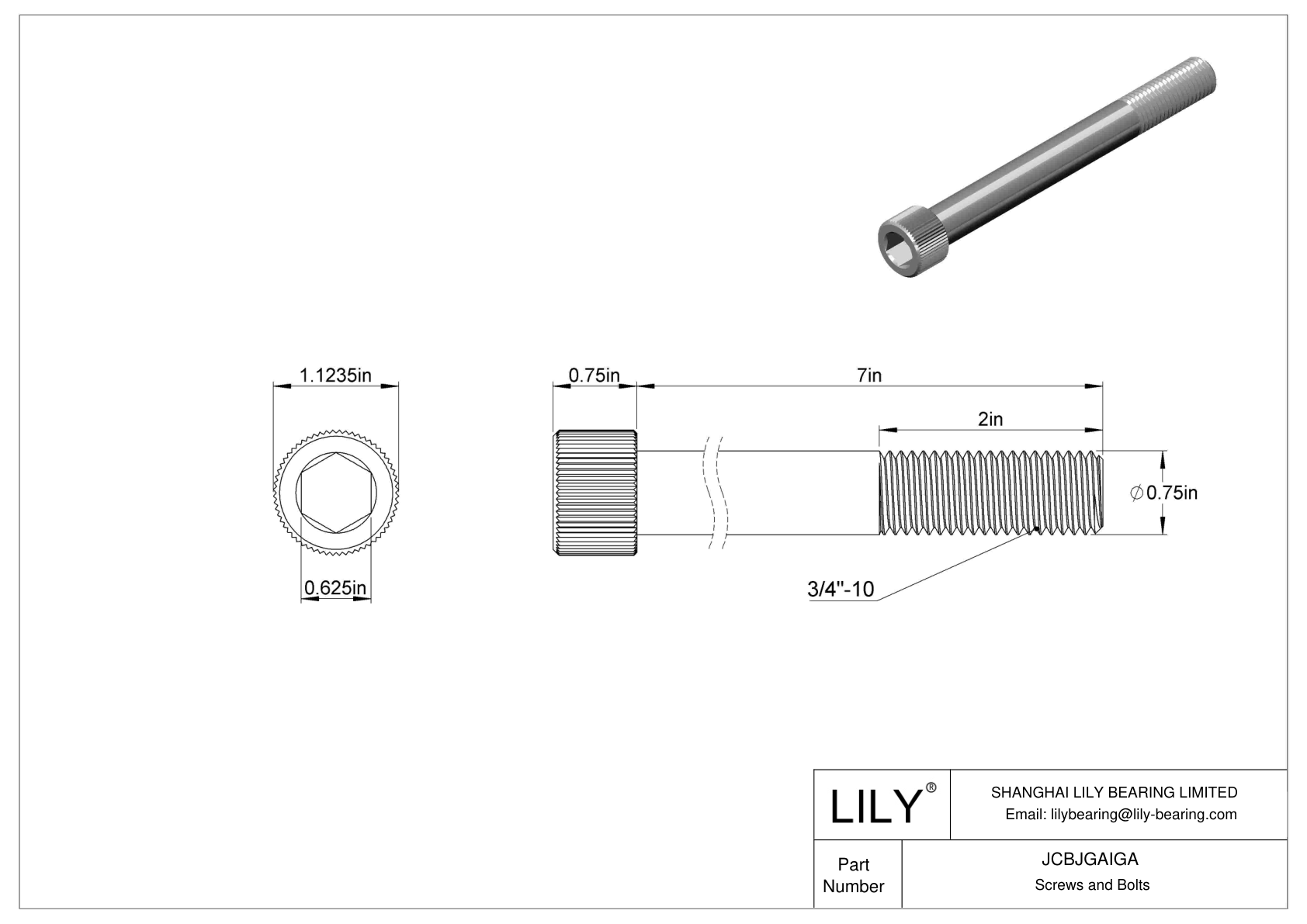 JCBJGAIGA Tornillos de cabeza cilíndrica de acero inoxidable 18-8 cad drawing