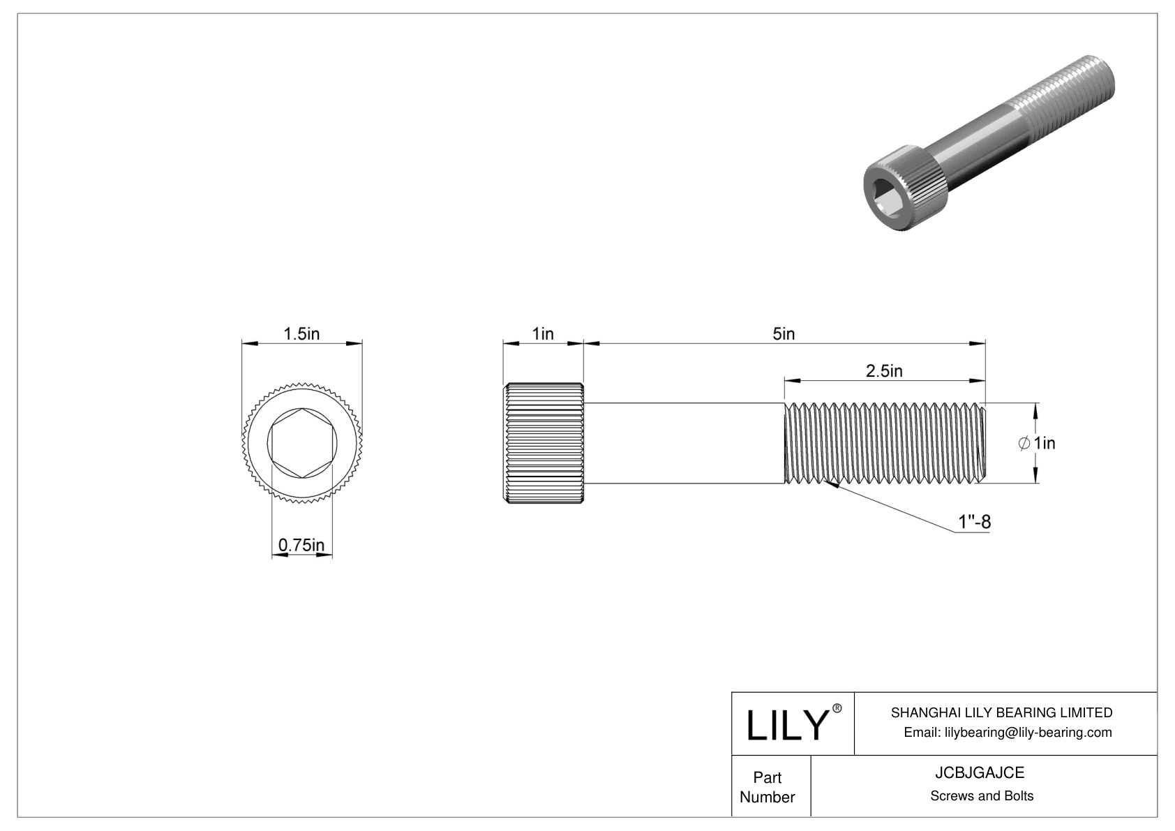 JCBJGAJCE Tornillos de cabeza cilíndrica de acero inoxidable 18-8 cad drawing