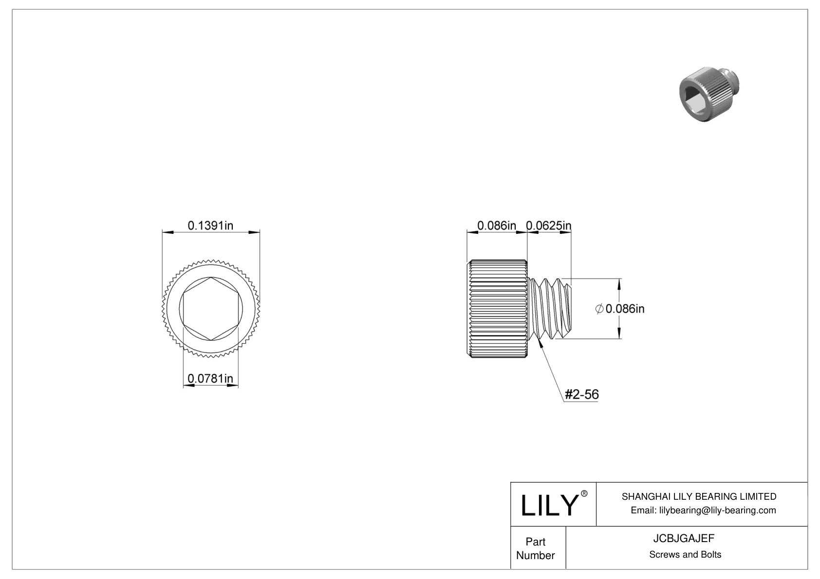 JCBJGAJEF 18-8 不锈钢内六角螺钉 cad drawing