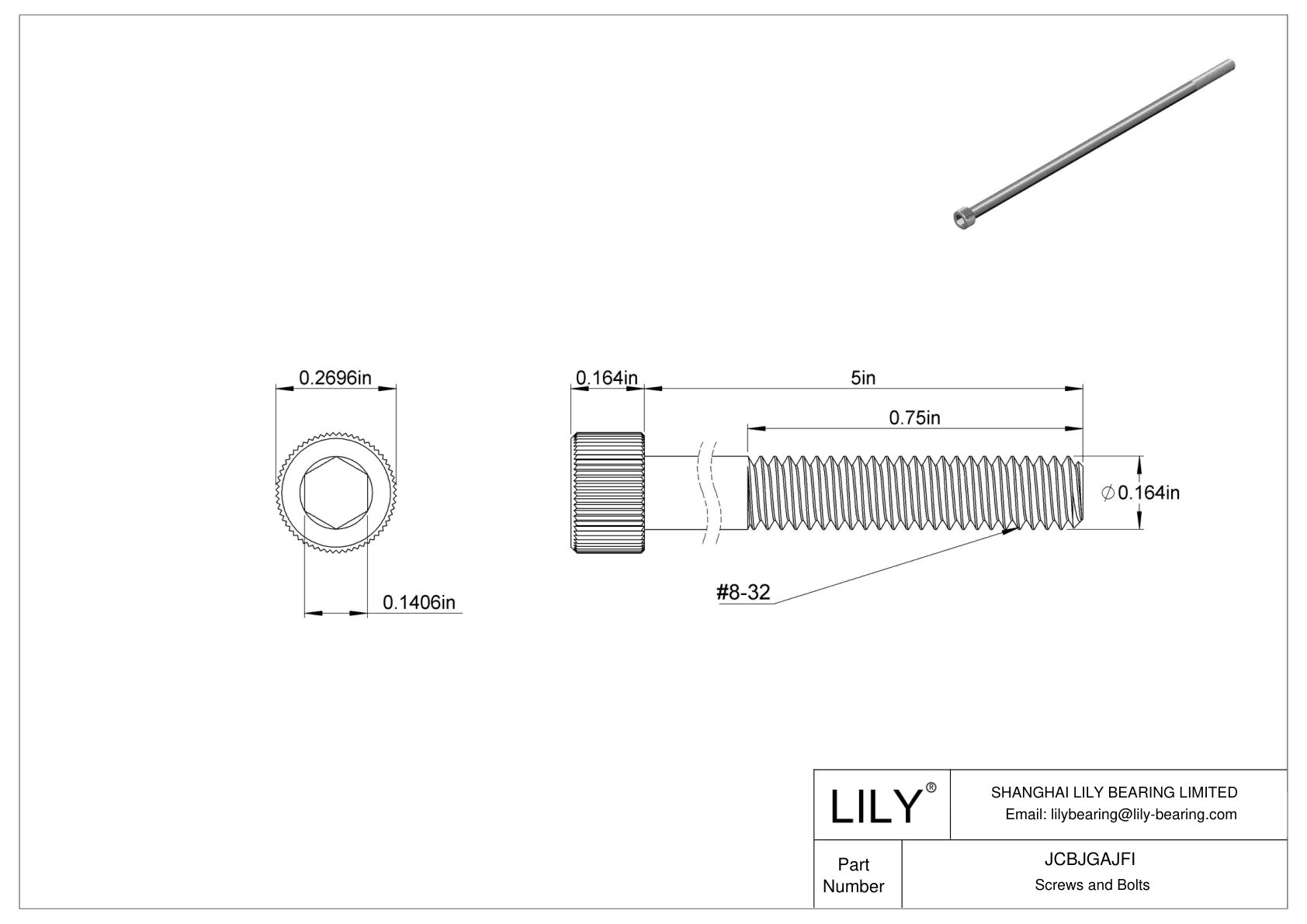 JCBJGAJFI Tornillos de cabeza cilíndrica de acero inoxidable 18-8 cad drawing