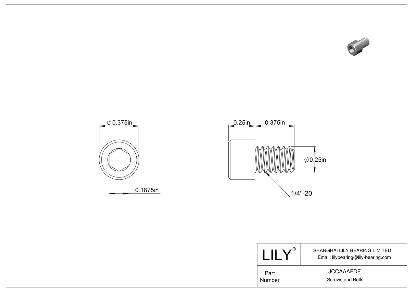 JCCAAAFDF Mil. Spec. Tornillos de cabeza cilíndrica de acero inoxidable 18-8 cad drawing