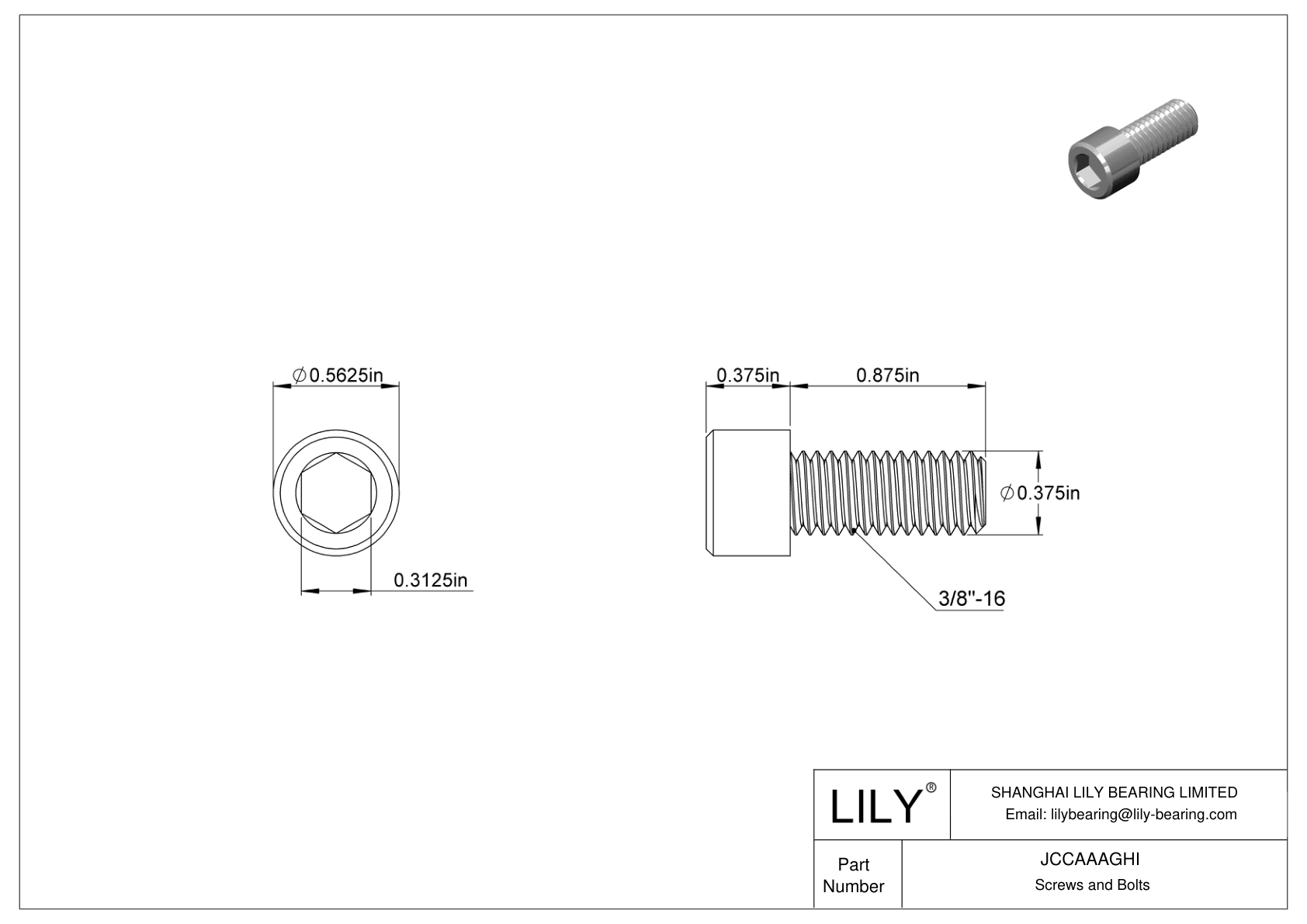 JCCAAAGHI Mil. 军事规格 18-8 不锈钢内六角螺钉 cad drawing