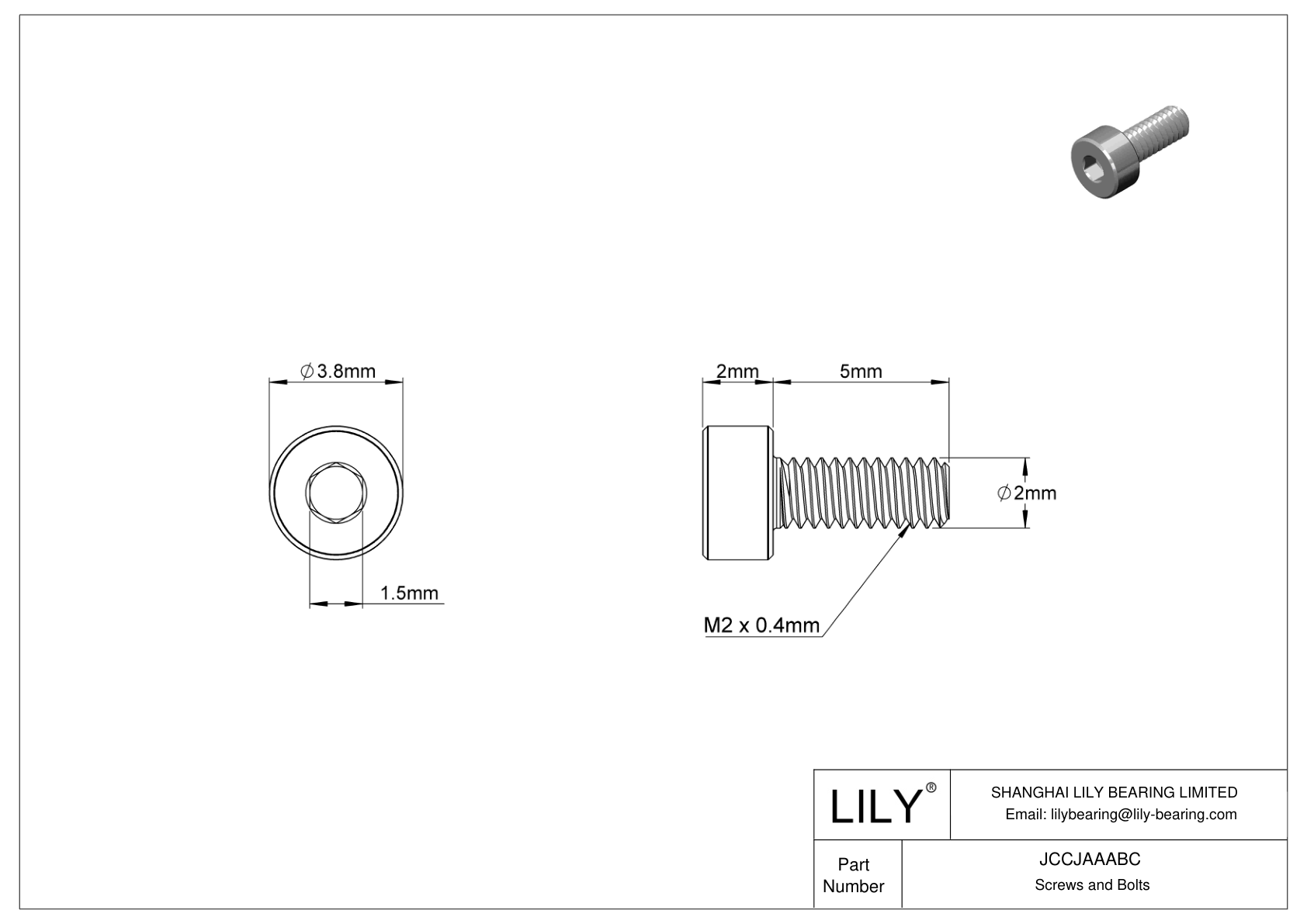 JCCJAAABC Tornillos de cabeza cilíndrica de acero inoxidable 316 superresistentes a la corrosión cad drawing