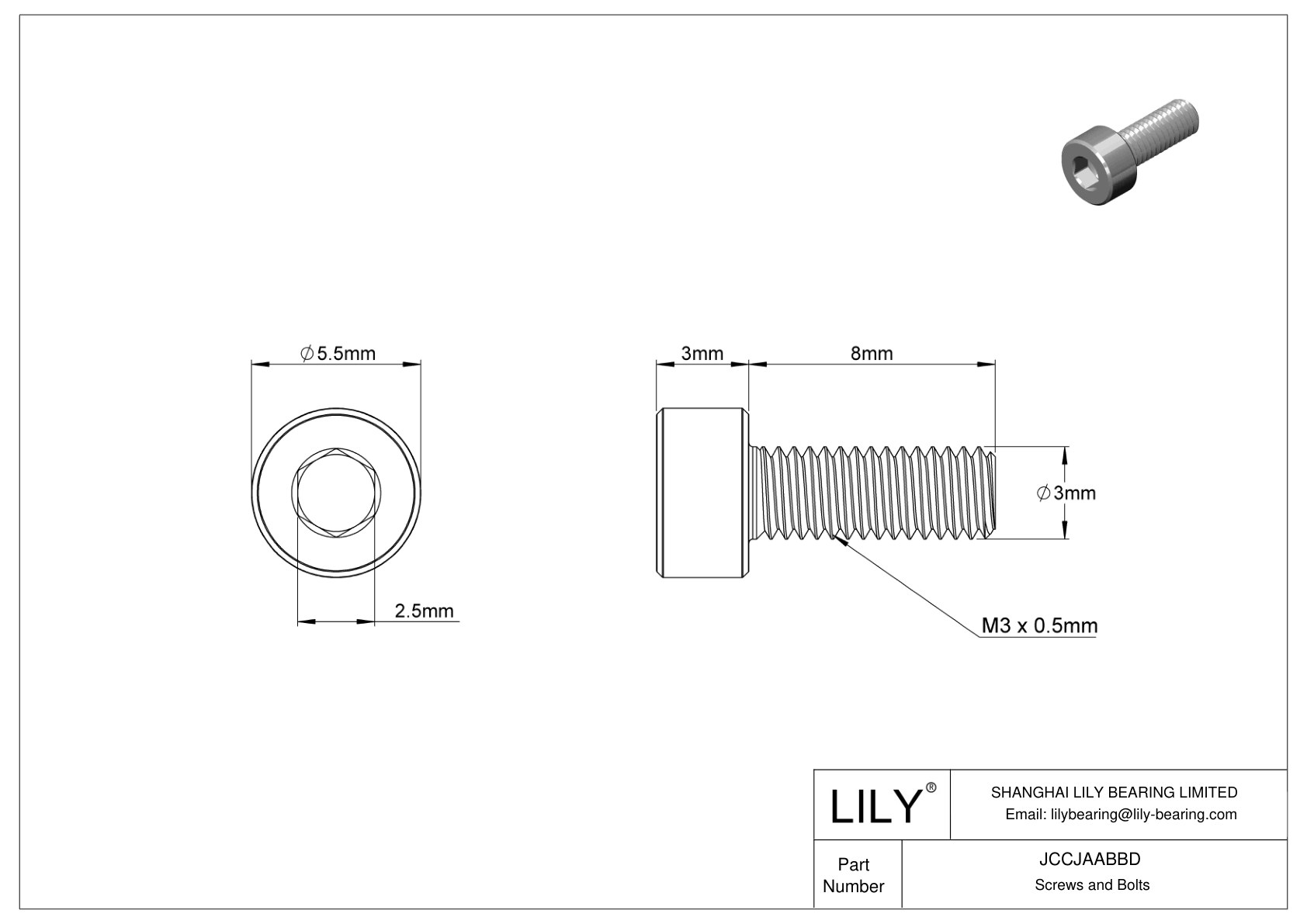 JCCJAABBD Tornillos de cabeza cilíndrica de acero inoxidable 316 superresistentes a la corrosión cad drawing