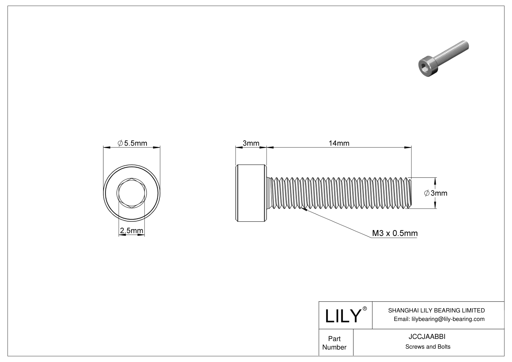 JCCJAABBI 超耐腐蚀 316 不锈钢内六角螺钉 cad drawing