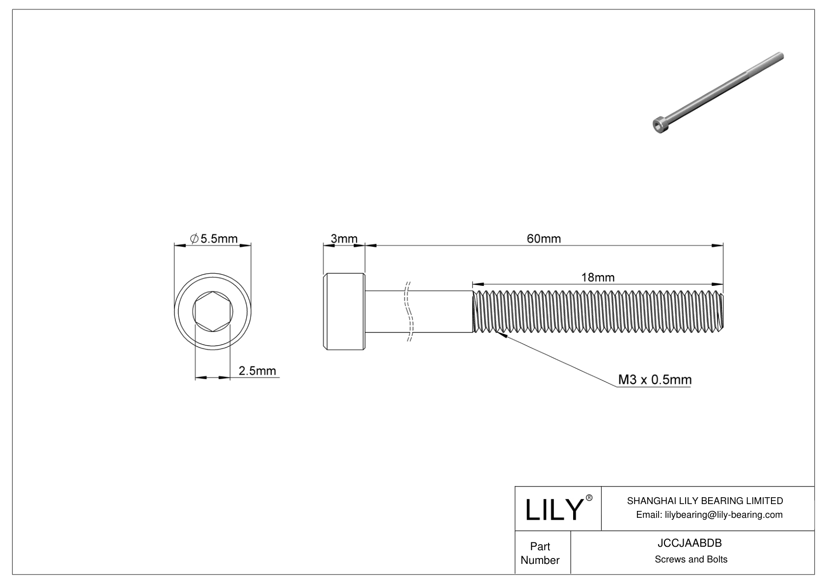 JCCJAABDB 超耐腐蚀 316 不锈钢内六角螺钉 cad drawing