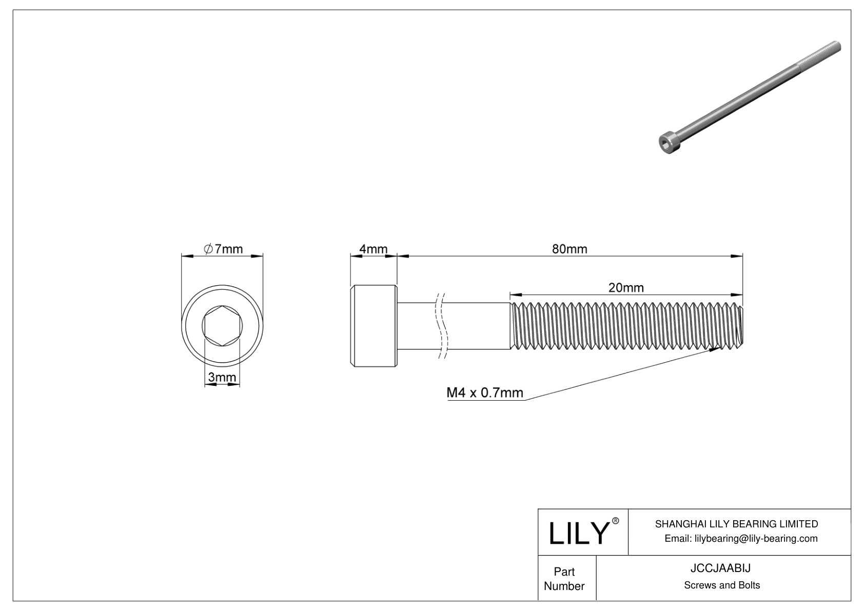 JCCJAABIJ 超耐腐蚀 316 不锈钢内六角螺钉 cad drawing