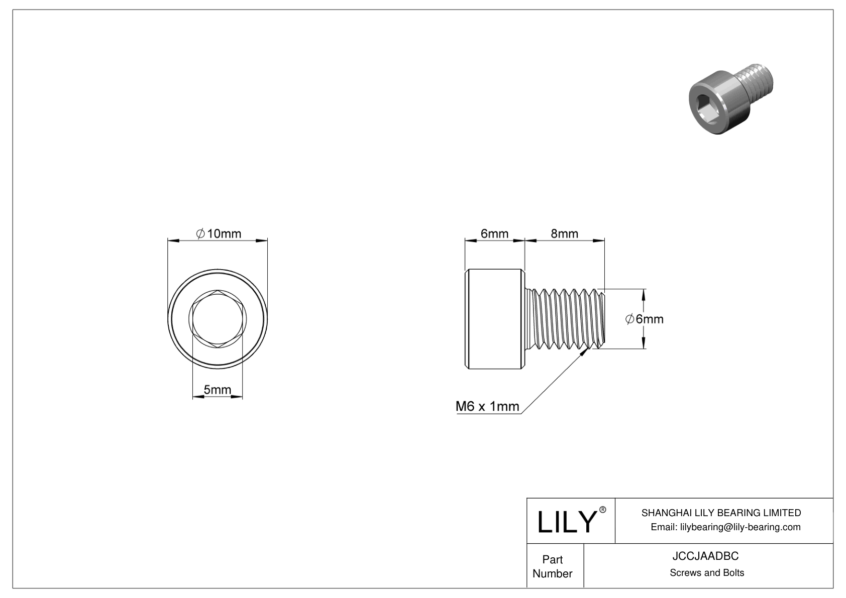 JCCJAADBC 超耐腐蚀 316 不锈钢内六角螺钉 cad drawing