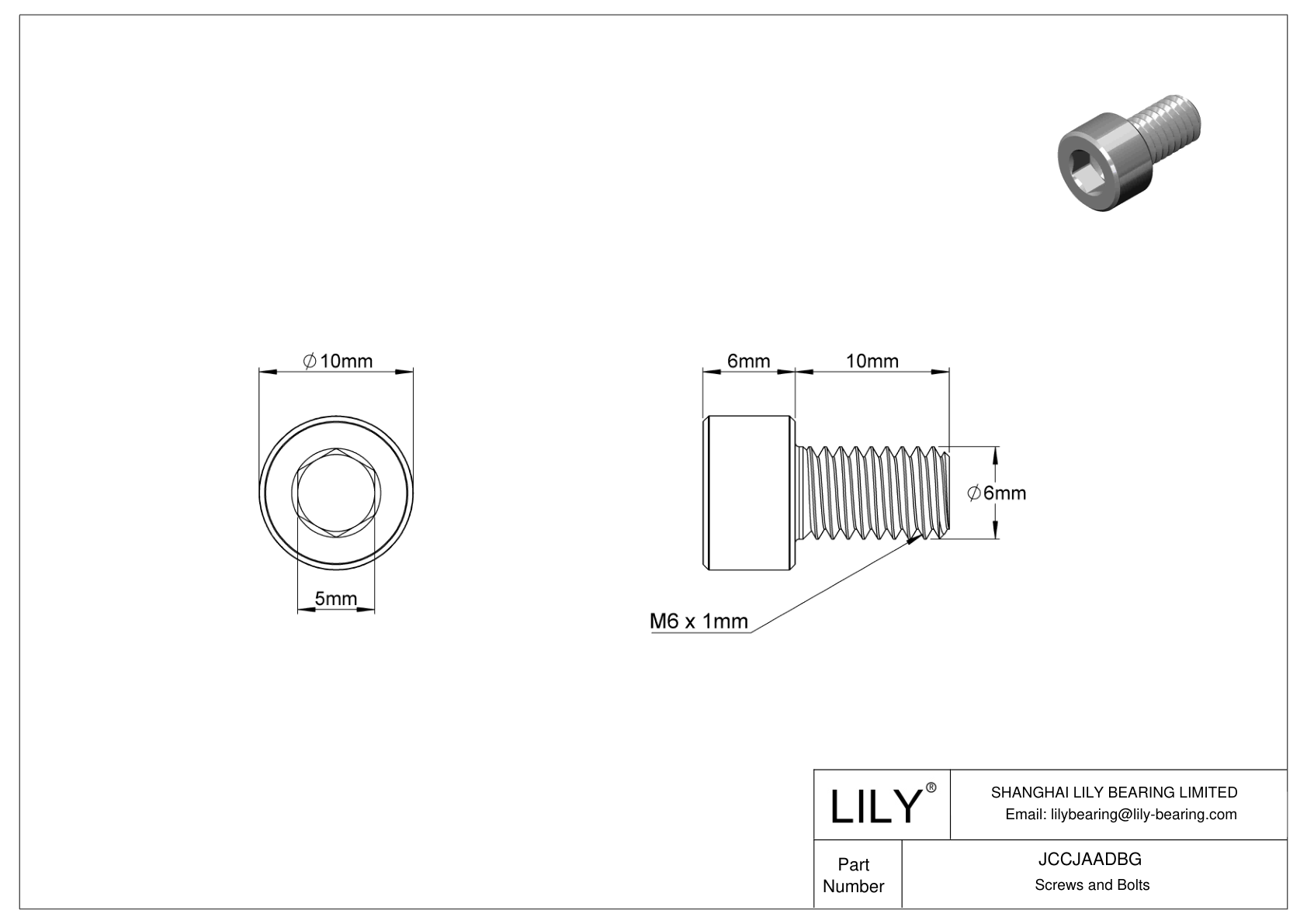 JCCJAADBG 超耐腐蚀 316 不锈钢内六角螺钉 cad drawing