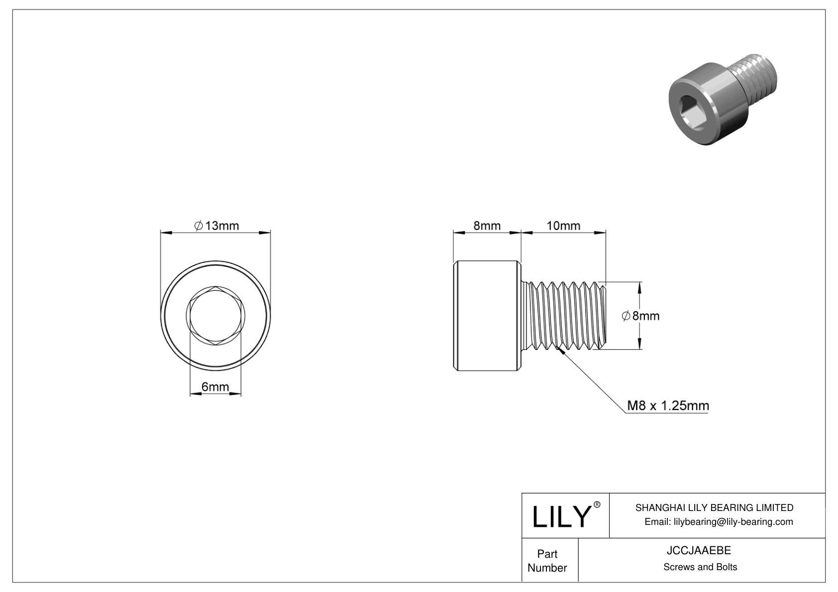 JCCJAAEBE 超耐腐蚀 316 不锈钢内六角螺钉 cad drawing