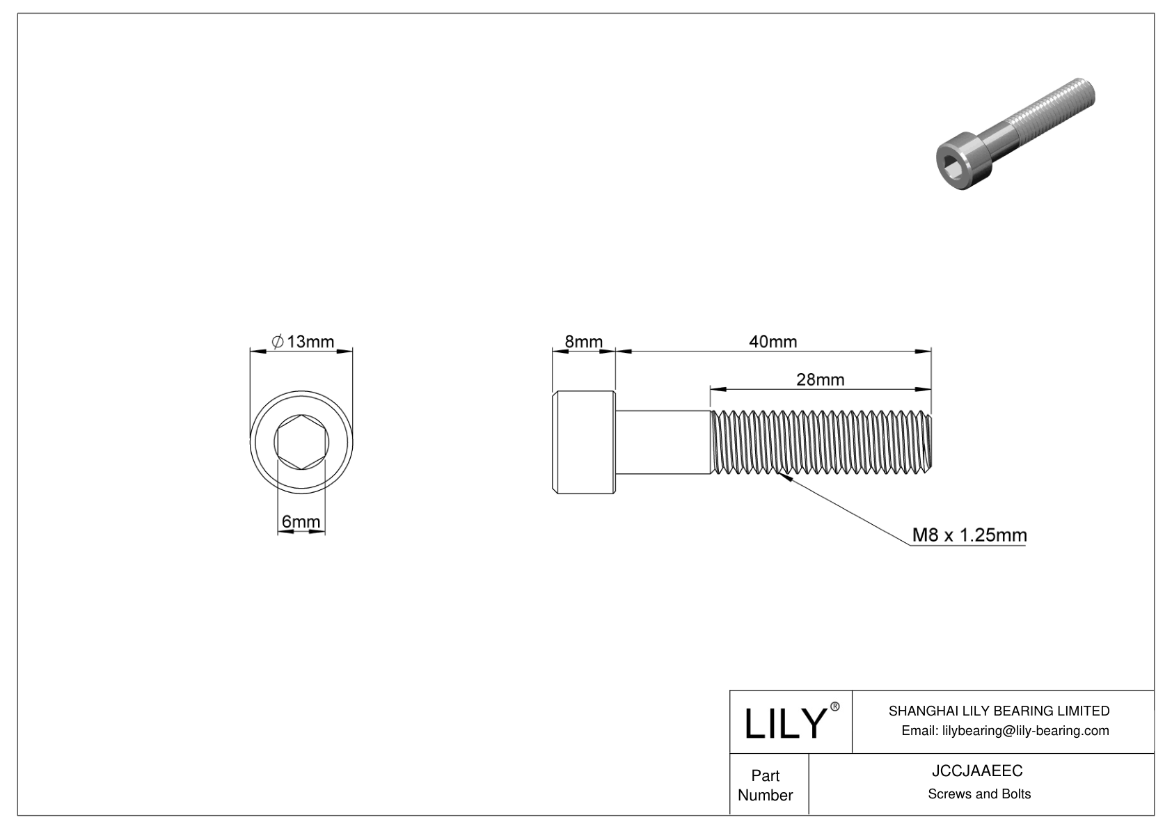 JCCJAAEEC 超耐腐蚀 316 不锈钢内六角螺钉 cad drawing