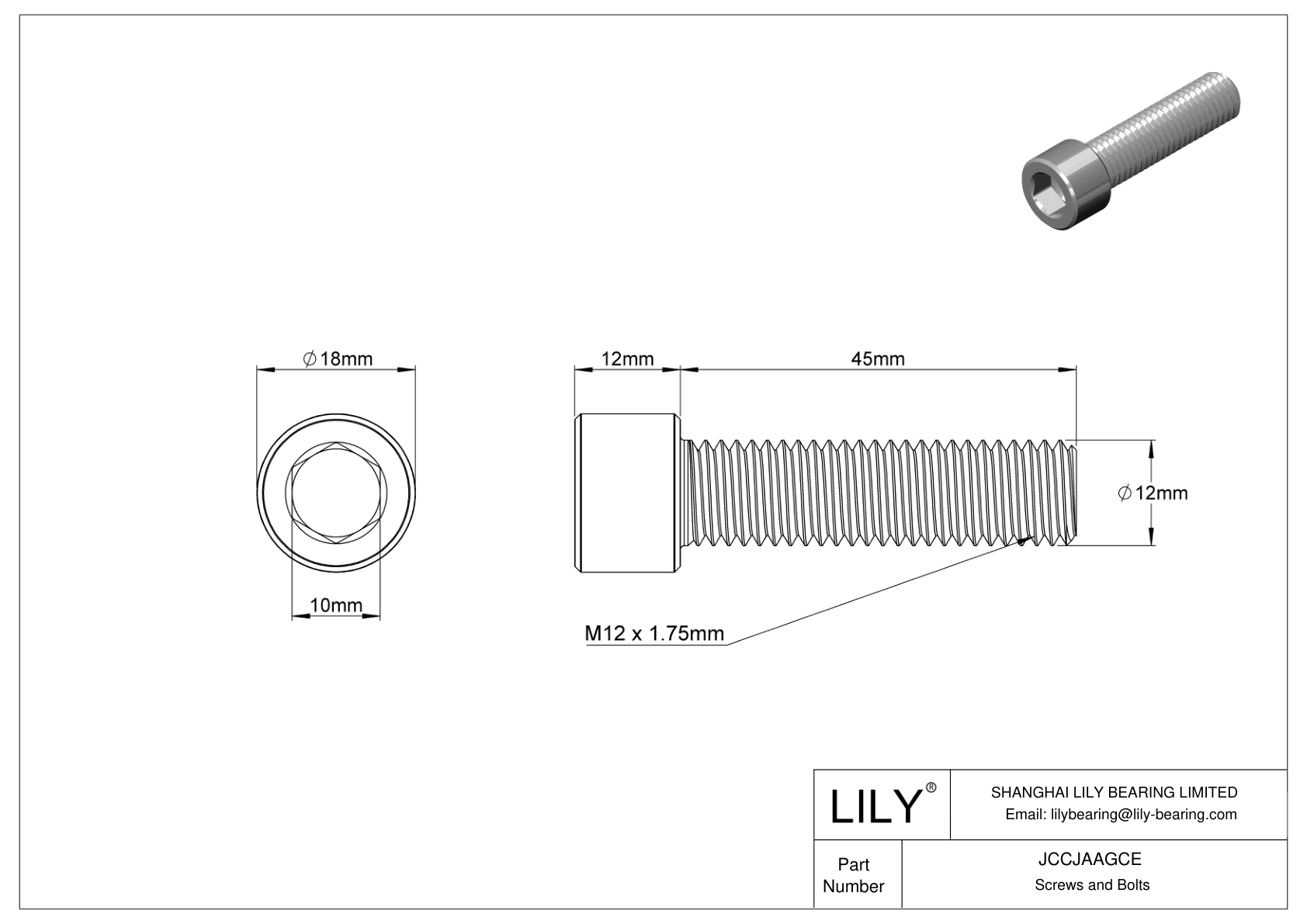 JCCJAAGCE 超耐腐蚀 316 不锈钢内六角螺钉 cad drawing