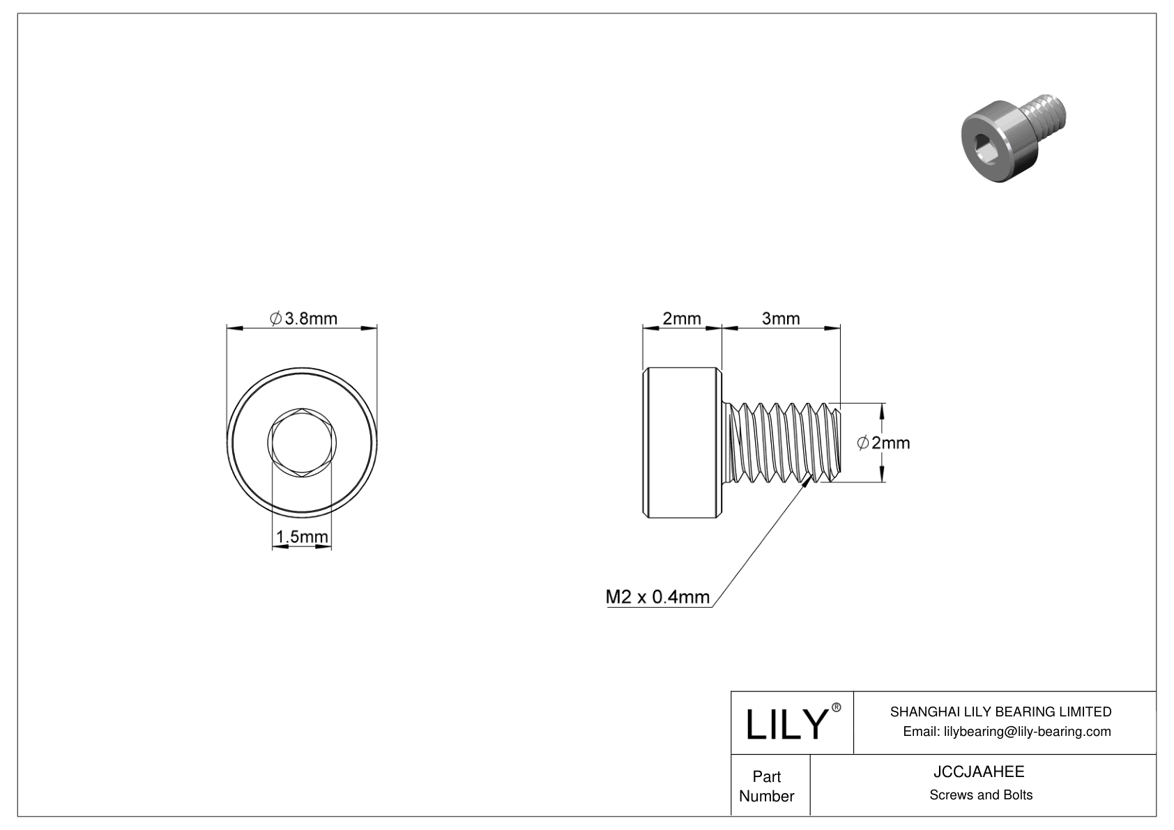 JCCJAAHEE Tornillos de cabeza cilíndrica de acero inoxidable 316 superresistentes a la corrosión cad drawing