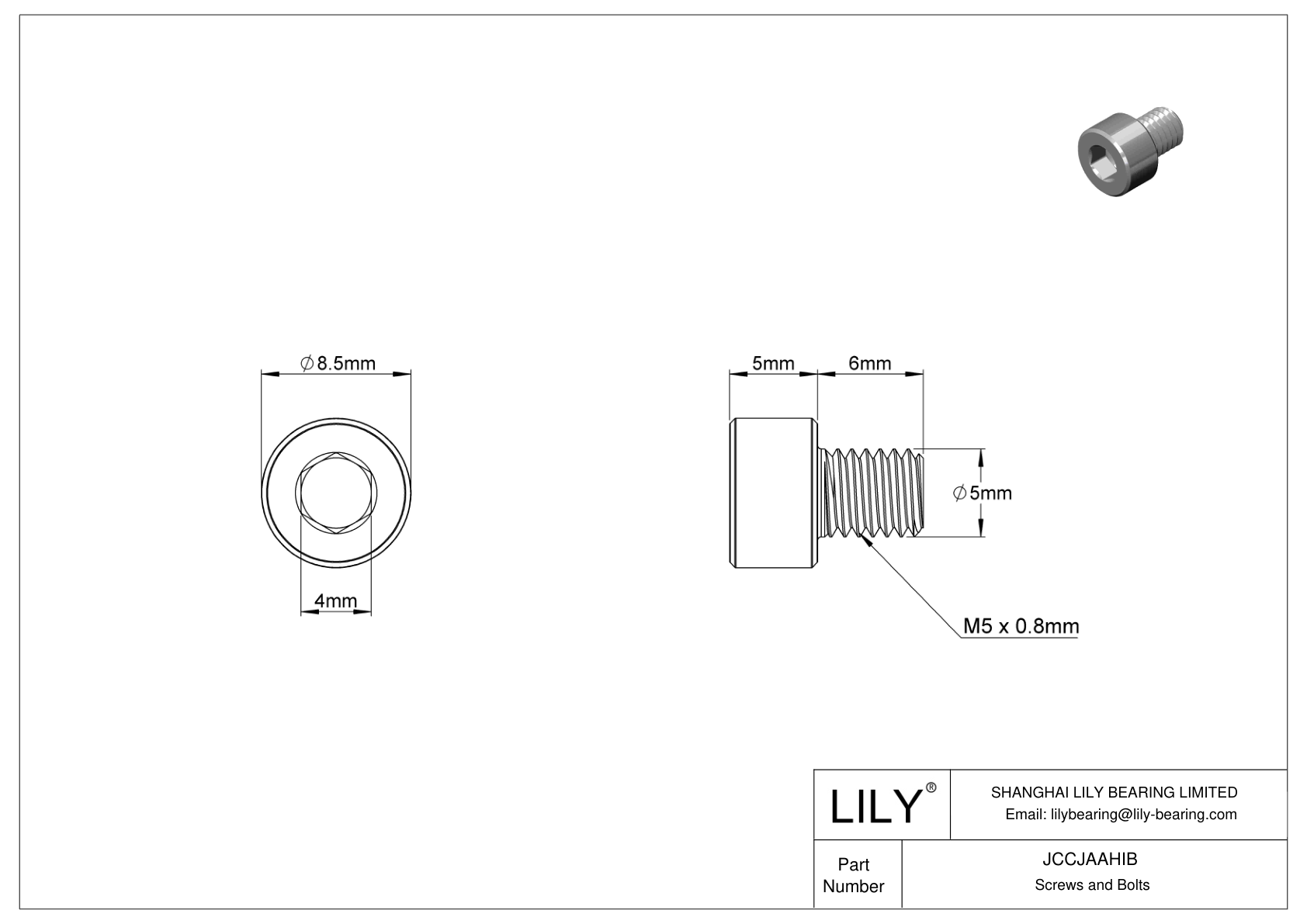 JCCJAAHIB Tornillos de cabeza cilíndrica de acero inoxidable 316 superresistentes a la corrosión cad drawing