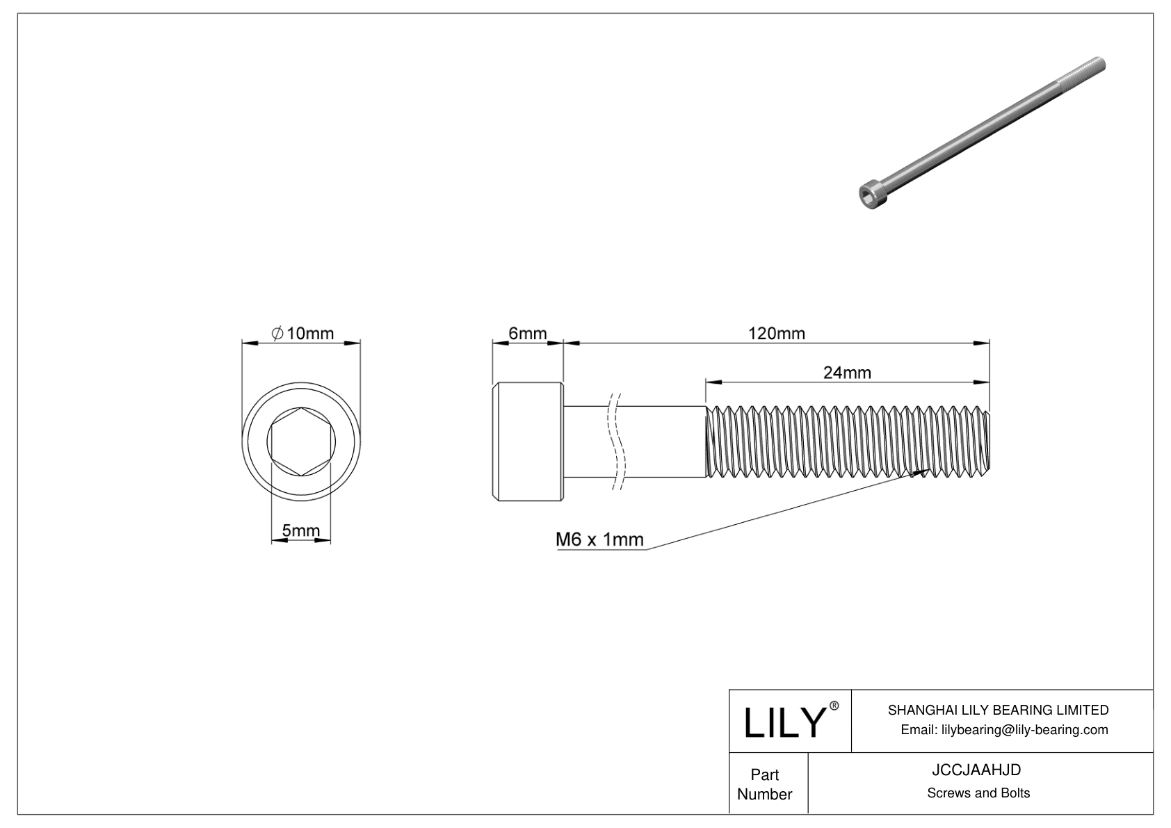 JCCJAAHJD 超耐腐蚀 316 不锈钢内六角螺钉 cad drawing