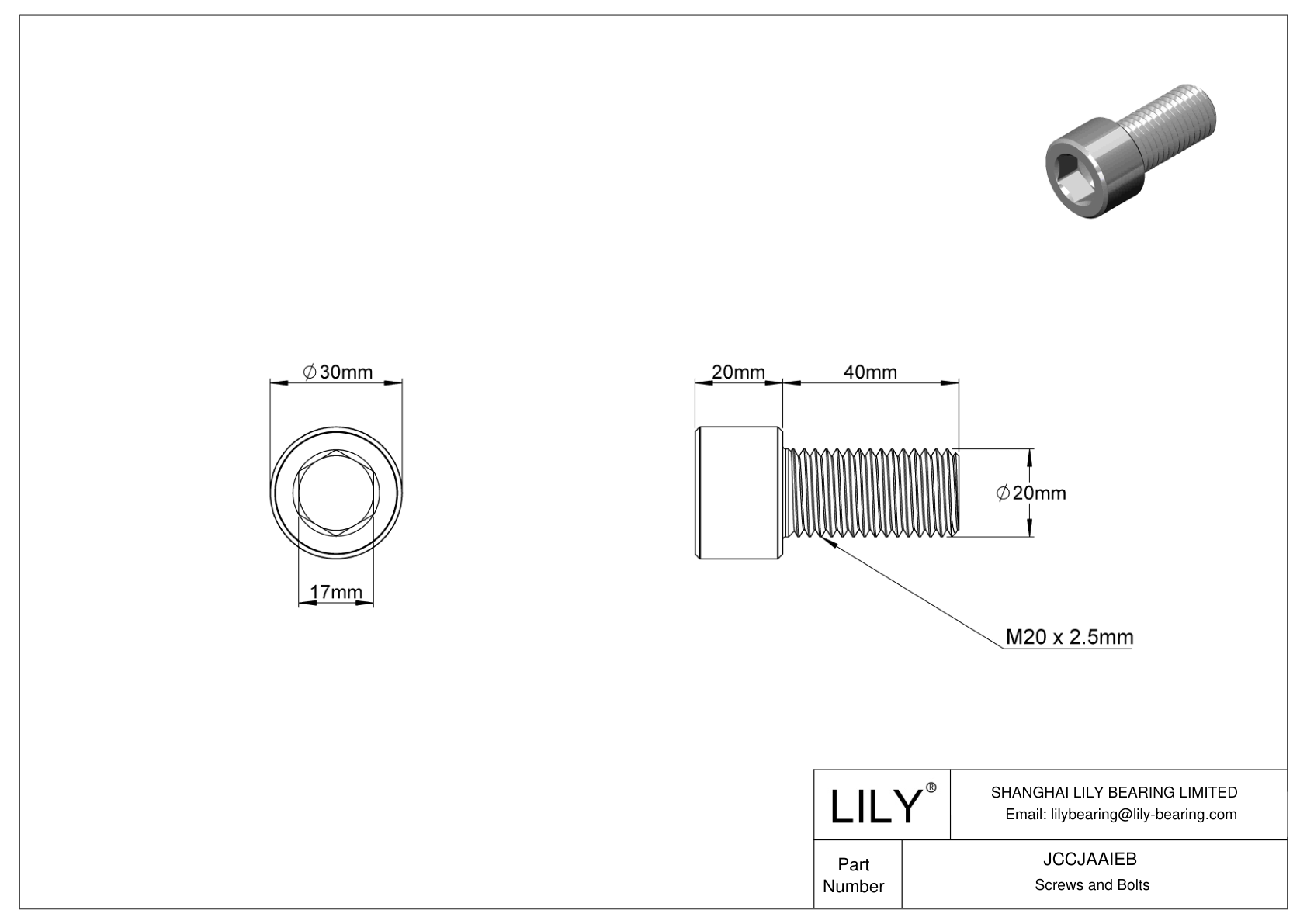 JCCJAAIEB 超耐腐蚀 316 不锈钢内六角螺钉 cad drawing