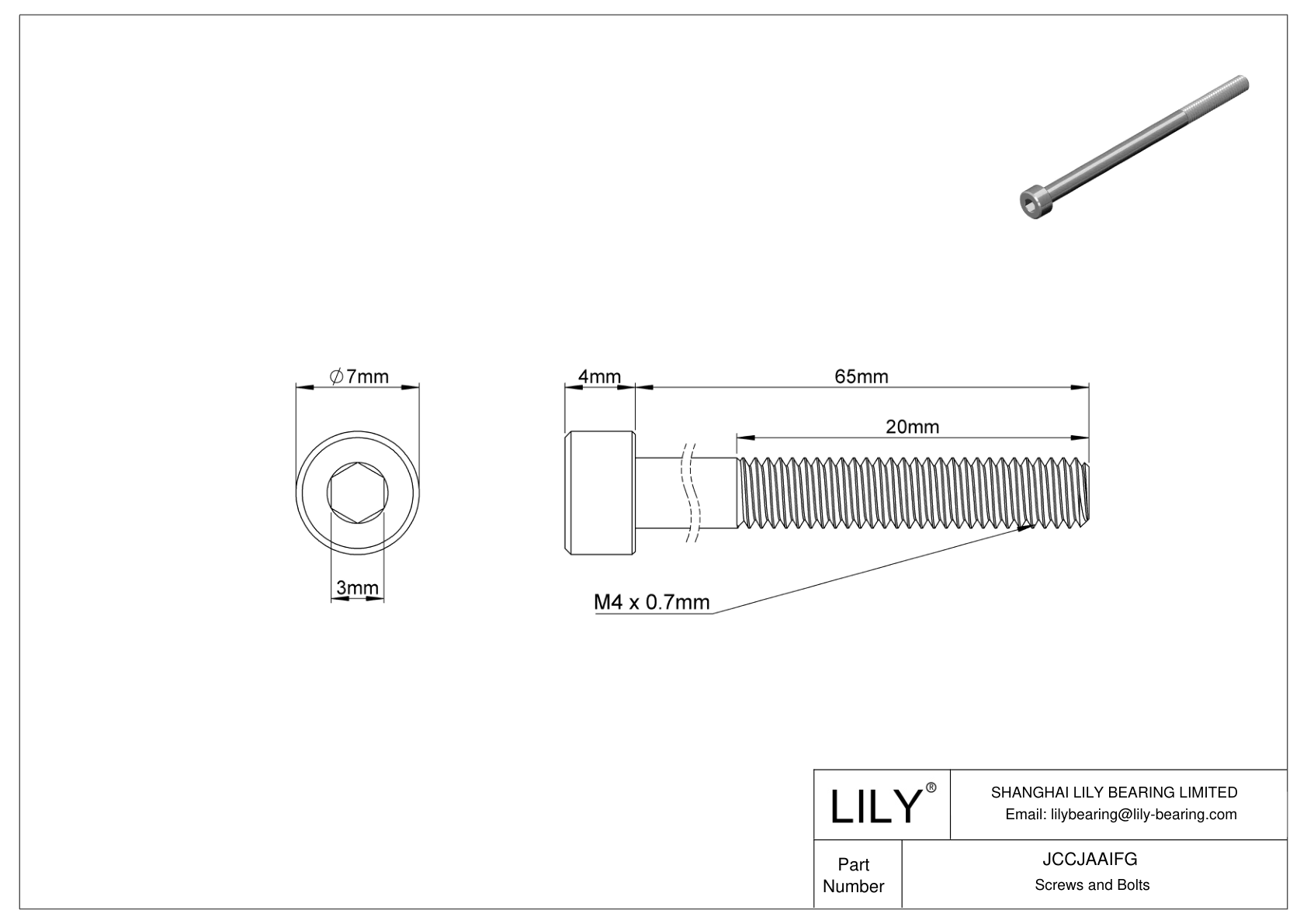 JCCJAAIFG 超耐腐蚀 316 不锈钢内六角螺钉 cad drawing