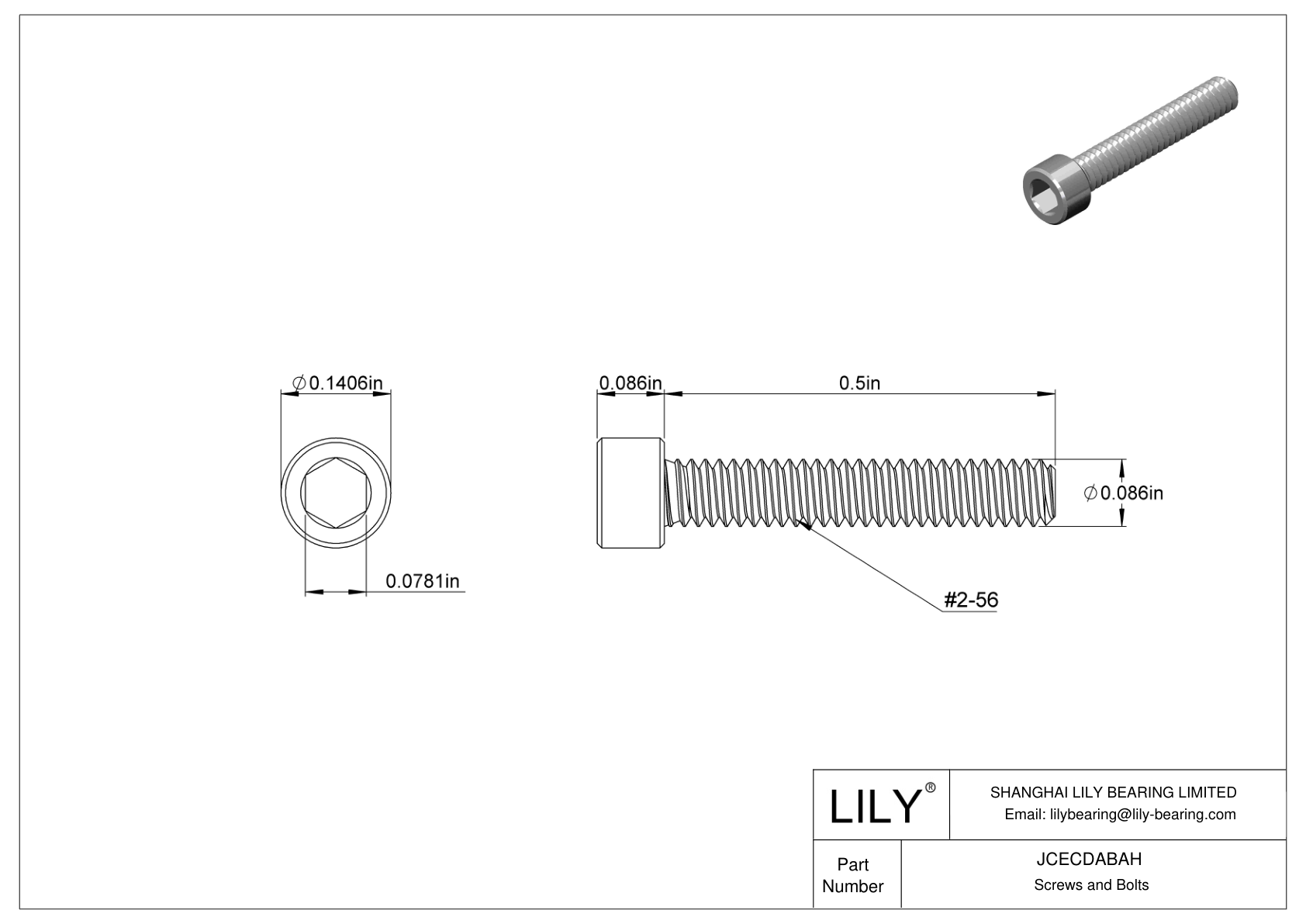 JCECDABAH Tornillos de cabeza cilíndrica de acero inoxidable A286 de alta resistencia cad drawing