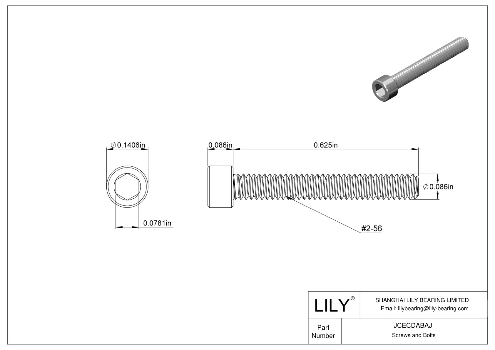 JCECDABAJ High-Strength A286 Stainless Steel Socket Head Screws cad drawing