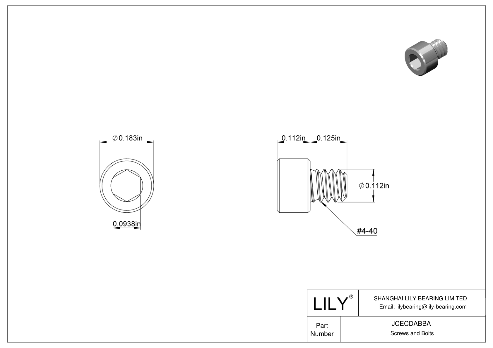 JCECDABBA 高强度 A286 不锈钢内六角螺钉 cad drawing