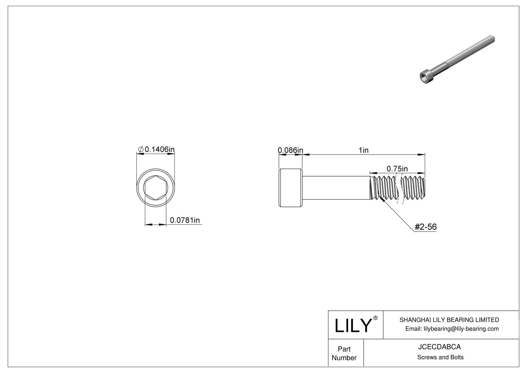 JCECDABCA High-Strength A286 Stainless Steel Socket Head Screws cad drawing