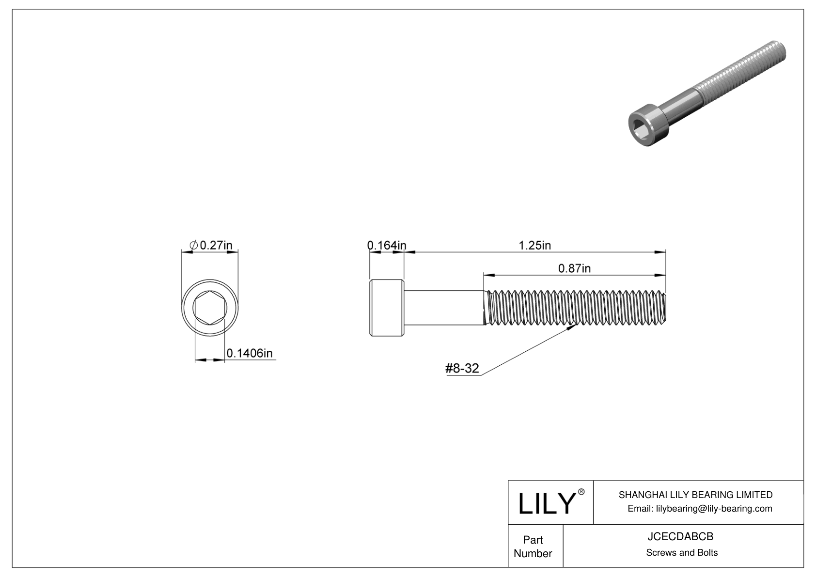 JCECDABCB 高强度 A286 不锈钢内六角螺钉 cad drawing