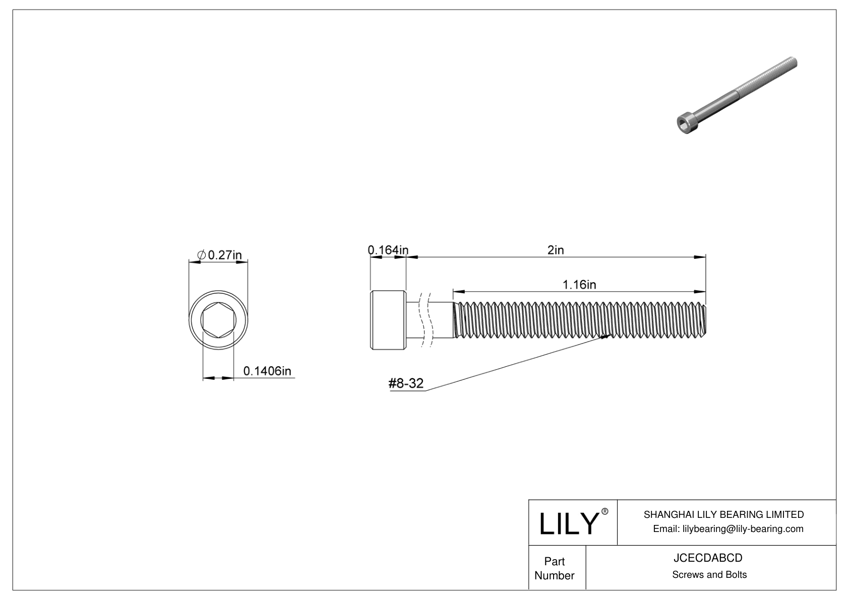 JCECDABCD 高强度 A286 不锈钢内六角螺钉 cad drawing