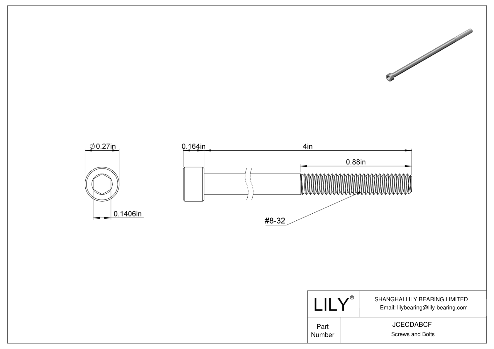 JCECDABCF High-Strength A286 Stainless Steel Socket Head Screws cad drawing