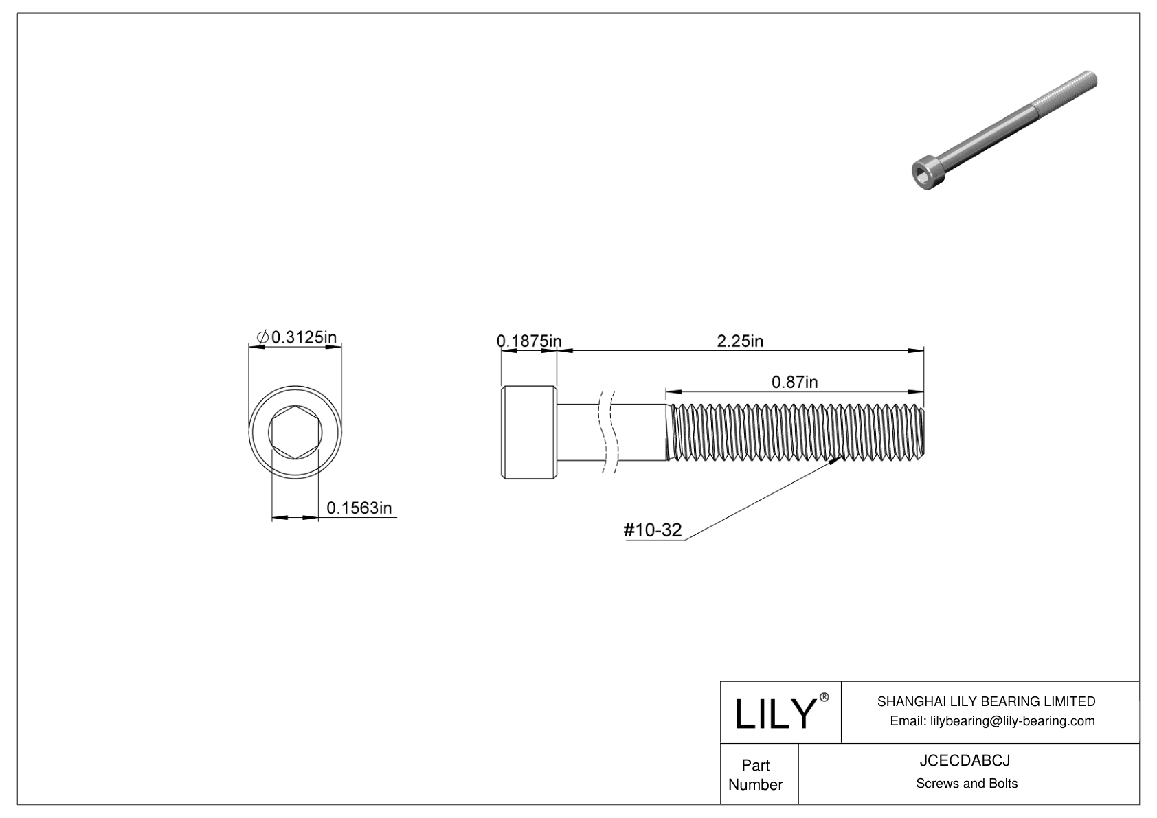 JCECDABCJ High-Strength A286 Stainless Steel Socket Head Screws cad drawing