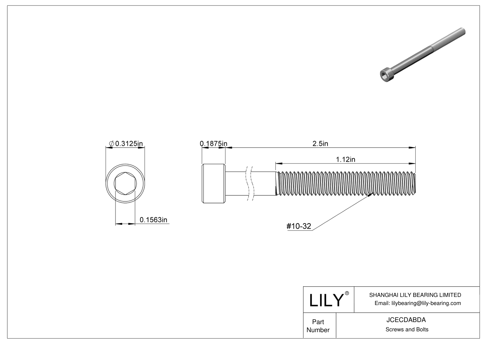 JCECDABDA 高强度 A286 不锈钢内六角螺钉 cad drawing