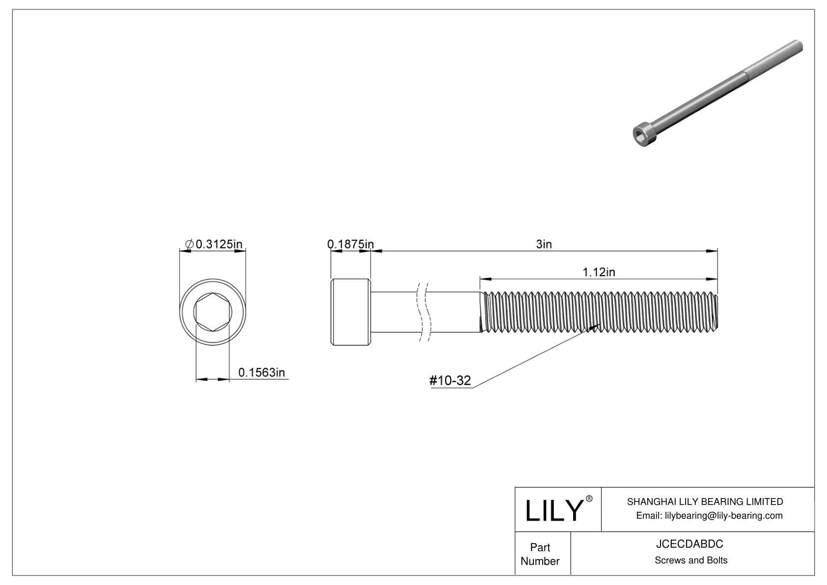 JCECDABDC Tornillos de cabeza cilíndrica de acero inoxidable A286 de alta resistencia cad drawing