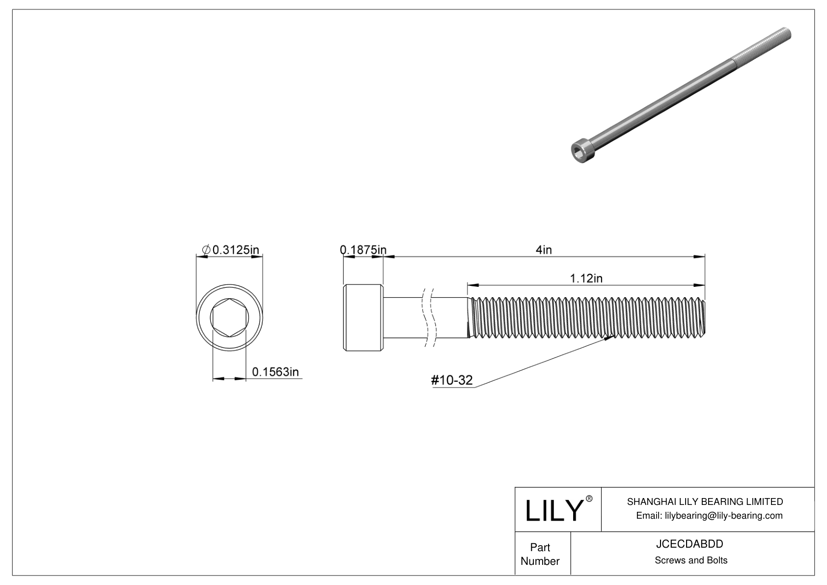 JCECDABDD High-Strength A286 Stainless Steel Socket Head Screws cad drawing