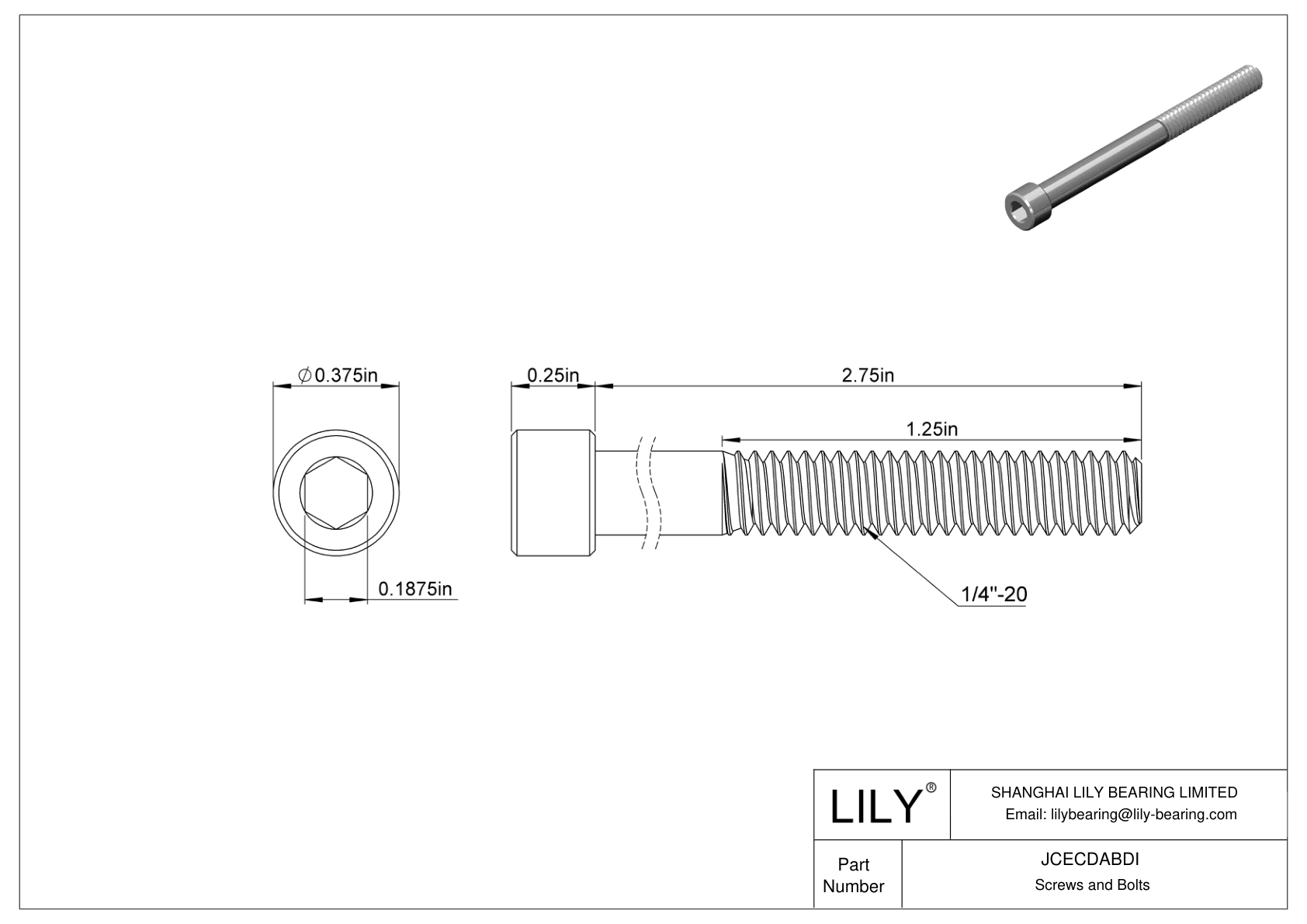 JCECDABDI 高强度 A286 不锈钢内六角螺钉 cad drawing