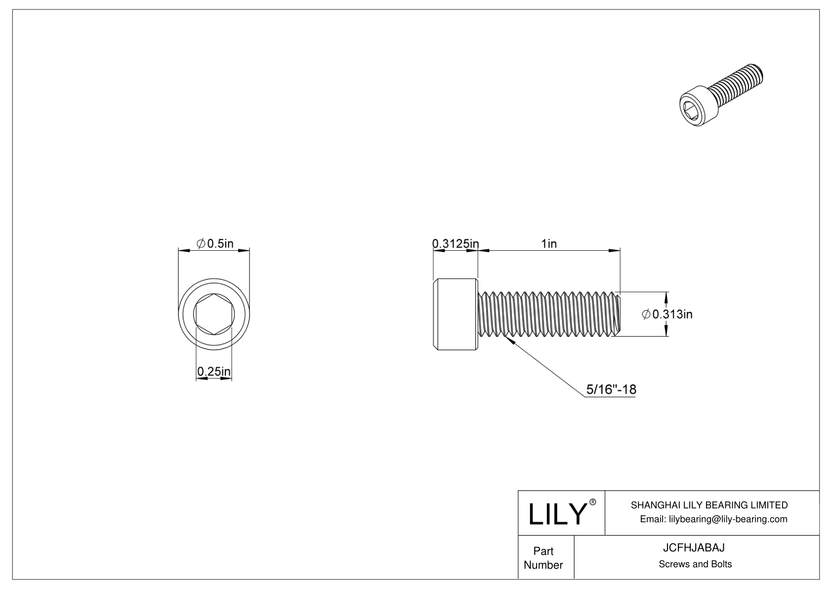 JCFHJABAJ 高温合金钢内六角螺钉-B7 级 cad drawing