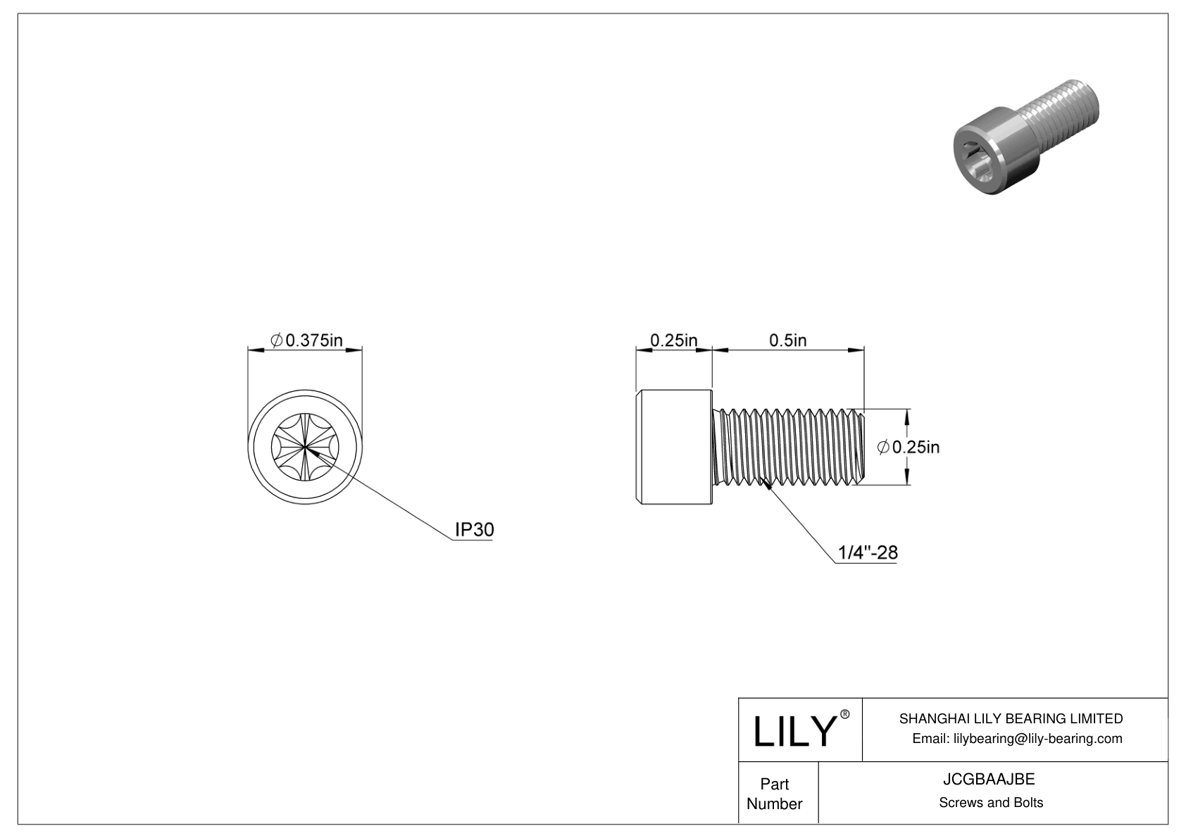 JCGBAAJBE Tornillos Torx de cabeza cilíndrica de acero aleado cad drawing