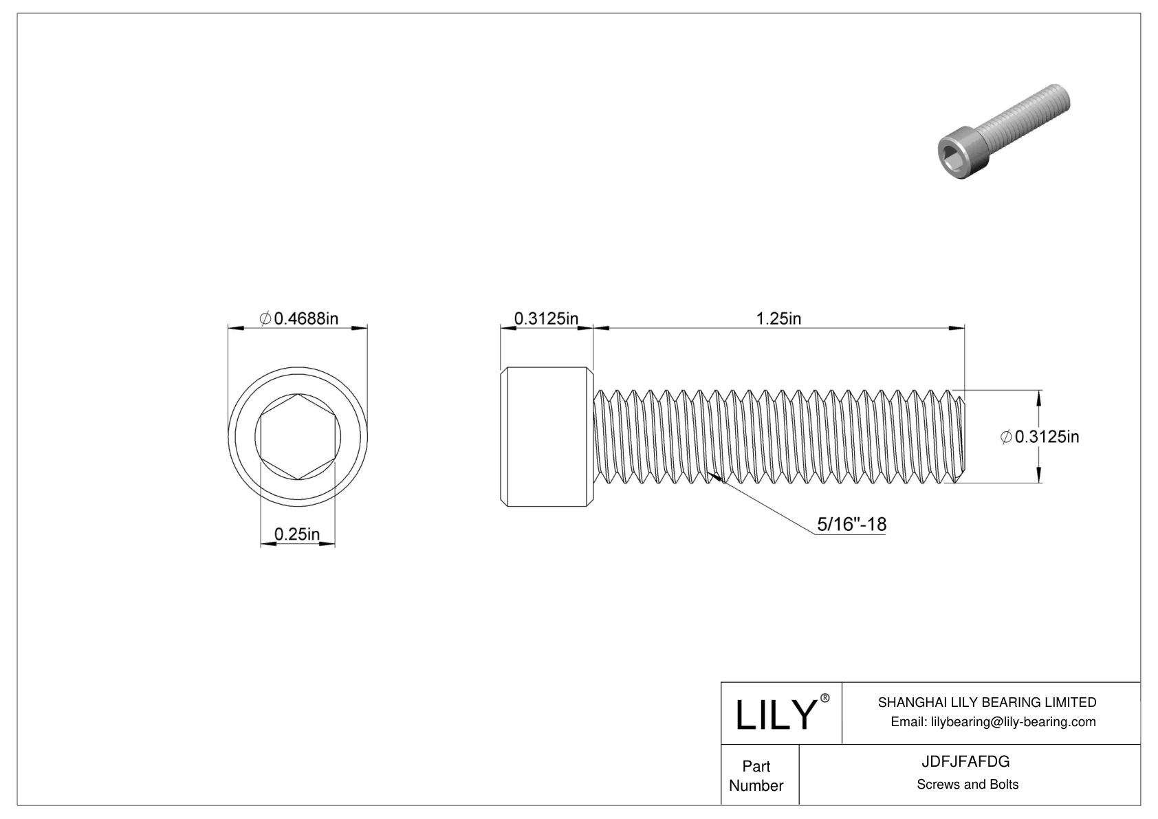 JDFJFAFDG 18-8 Stainless Steel Socket Head Screws cad drawing