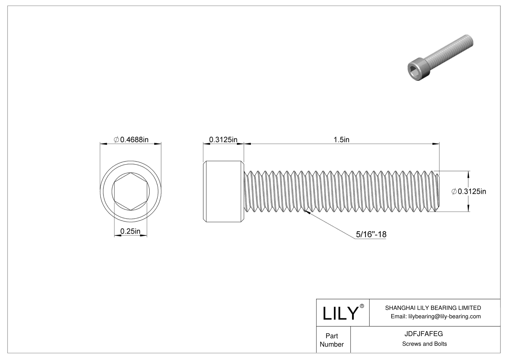 JDFJFAFEG 18-8 Stainless Steel Socket Head Screws cad drawing