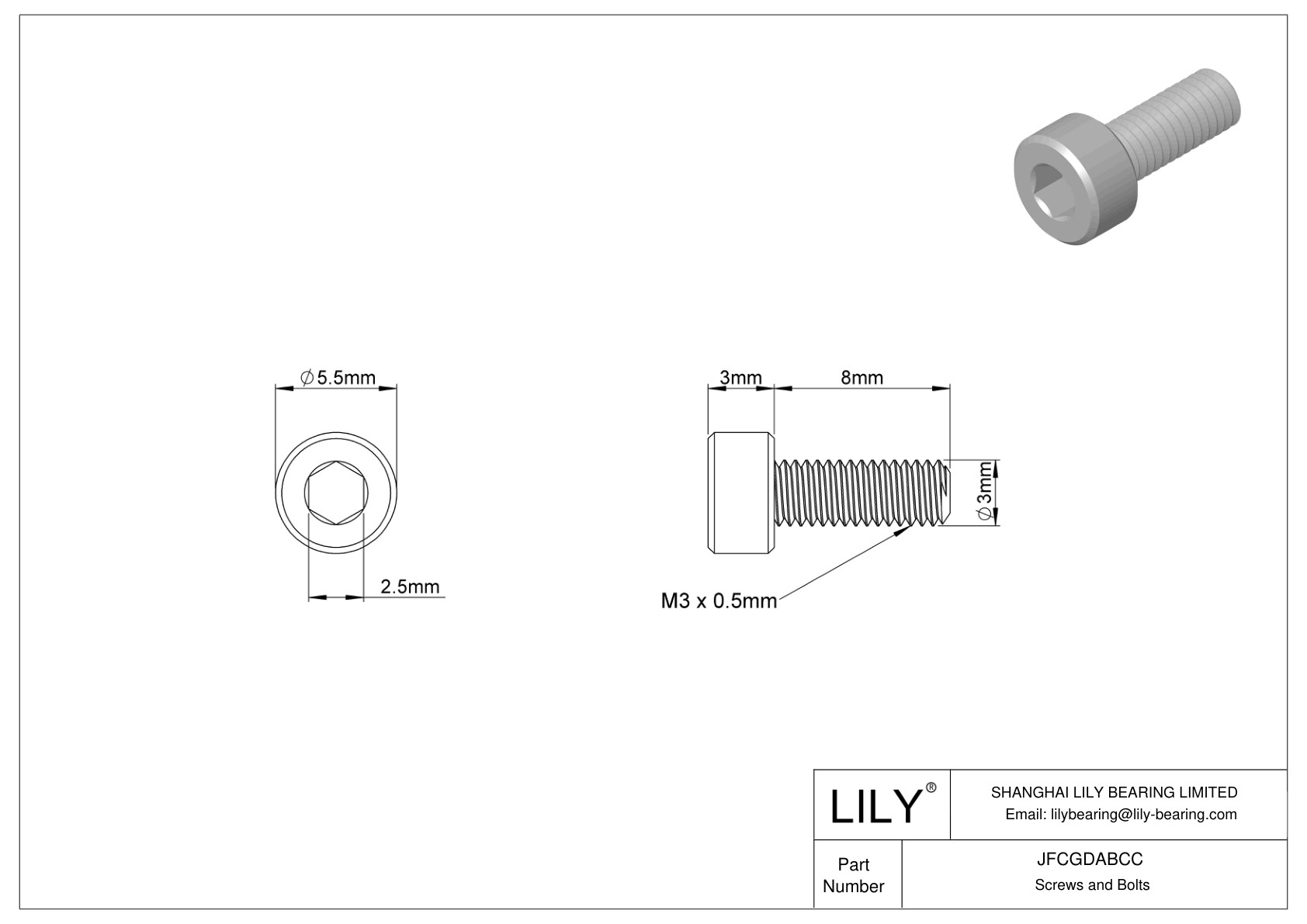 JFCGDABCC Tornillos de cabeza cilíndrica de acero aleado cad drawing