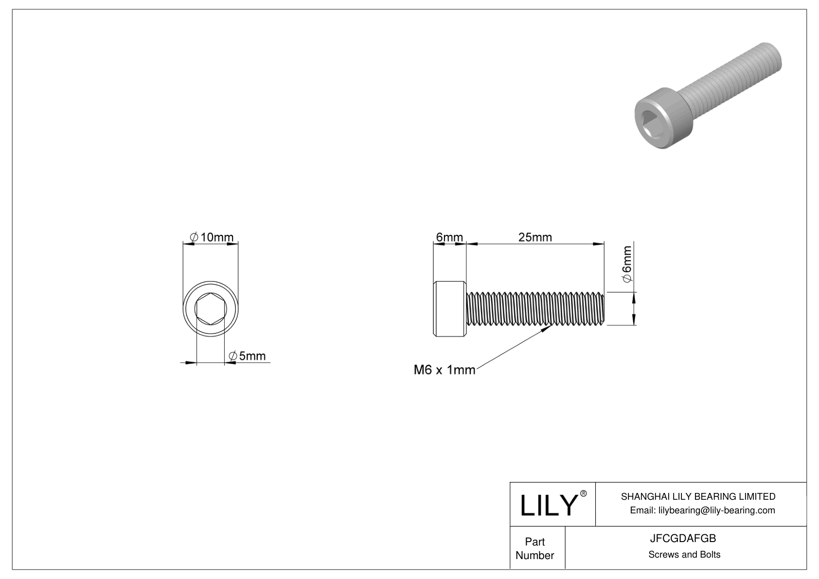 JFCGDAFGB Tornillos de cabeza cilíndrica de acero aleado cad drawing