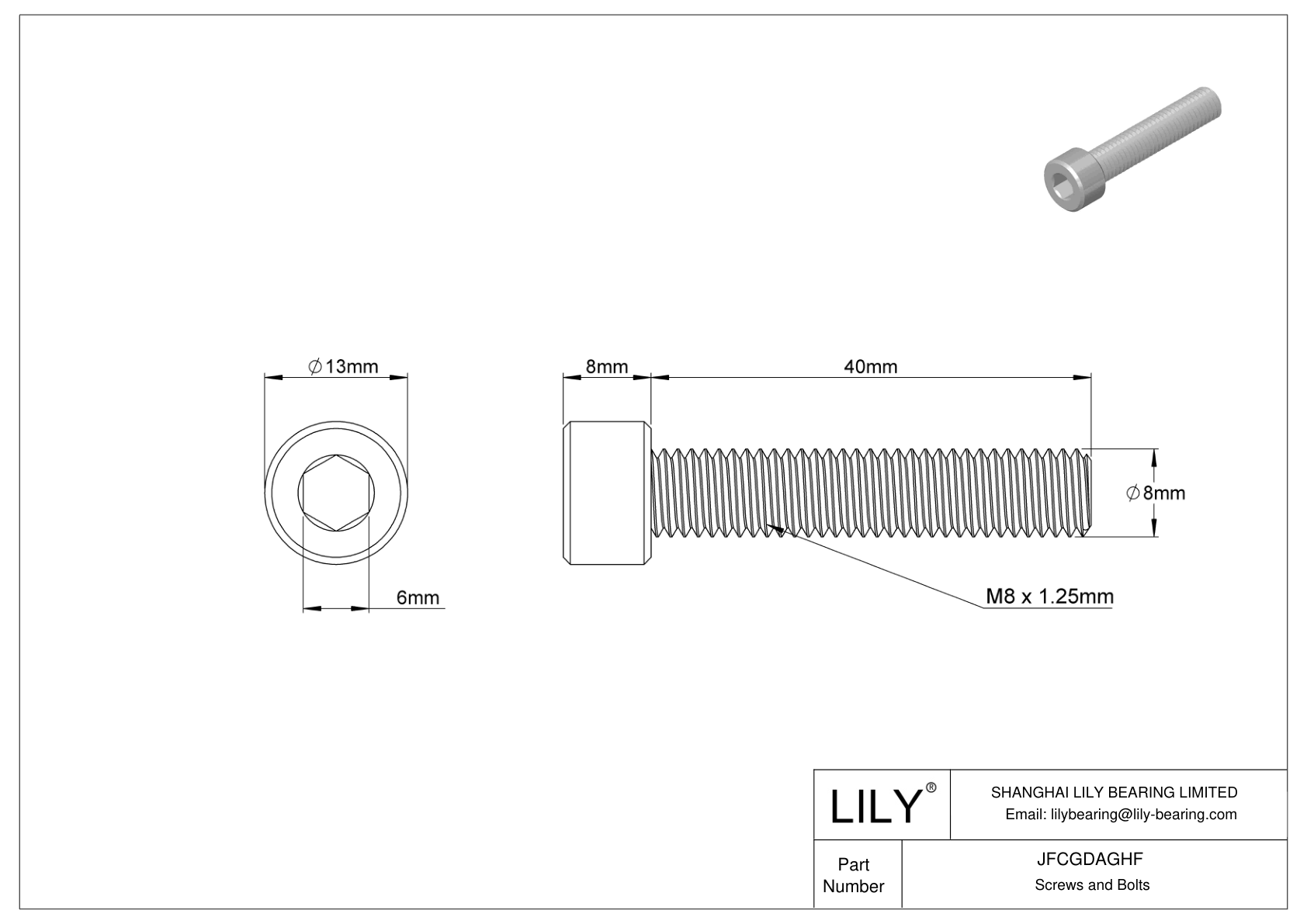 JFCGDAGHF Tornillos de cabeza cilíndrica de acero aleado cad drawing