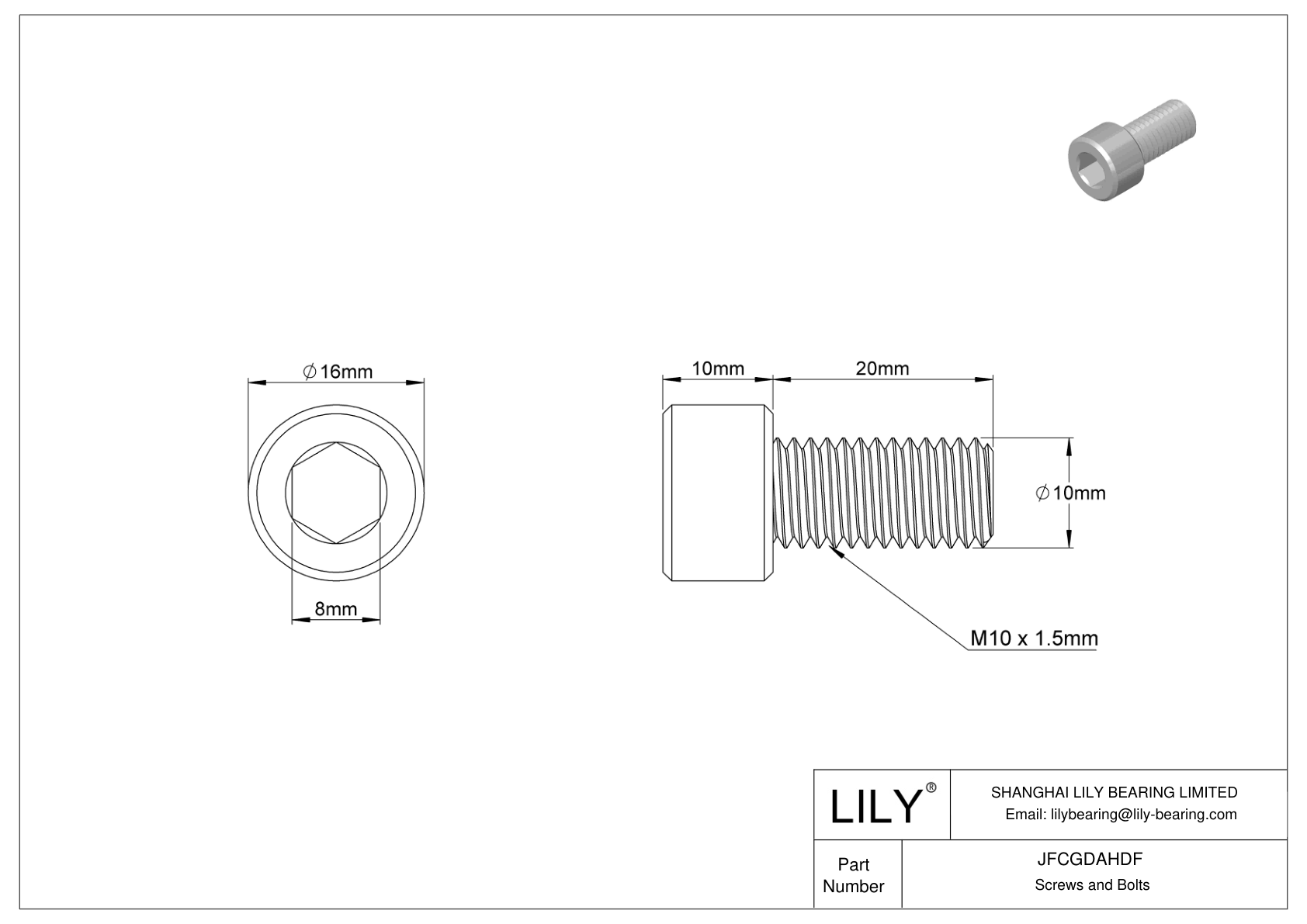 JFCGDAHDF Tornillos de cabeza cilíndrica de acero aleado cad drawing