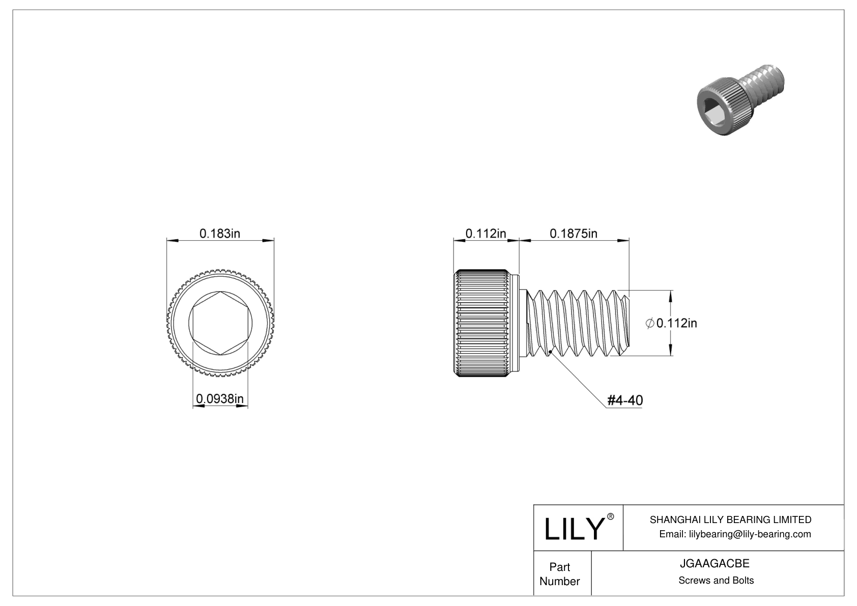 JGAAGACBE Tornillos de cabeza cilíndrica de acero inoxidable 18-8 cad drawing