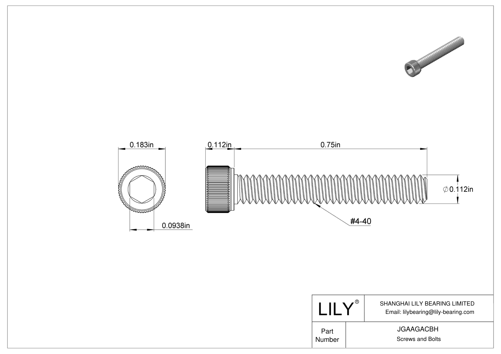 JGAAGACBH 18-8 不锈钢内六角螺钉 cad drawing