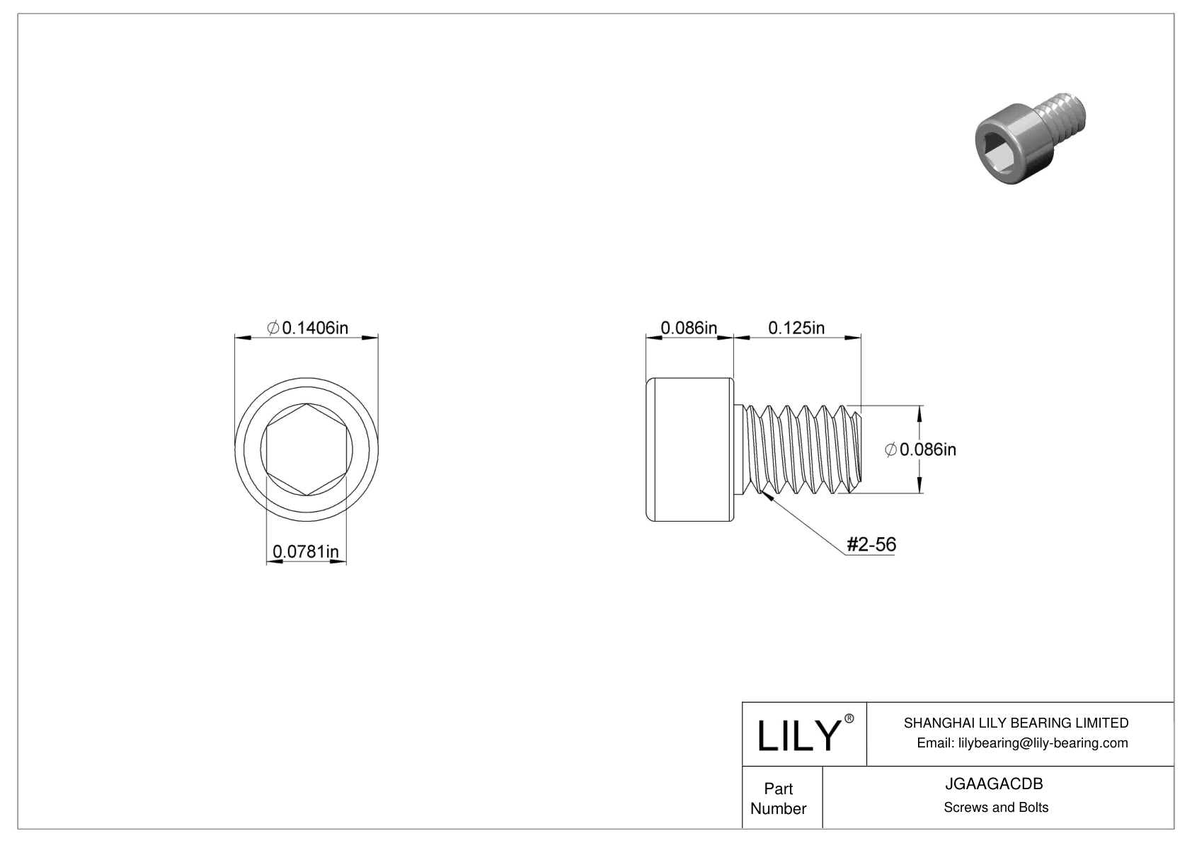 JGAAGACDB 18-8 Stainless Steel Socket Head Screws cad drawing