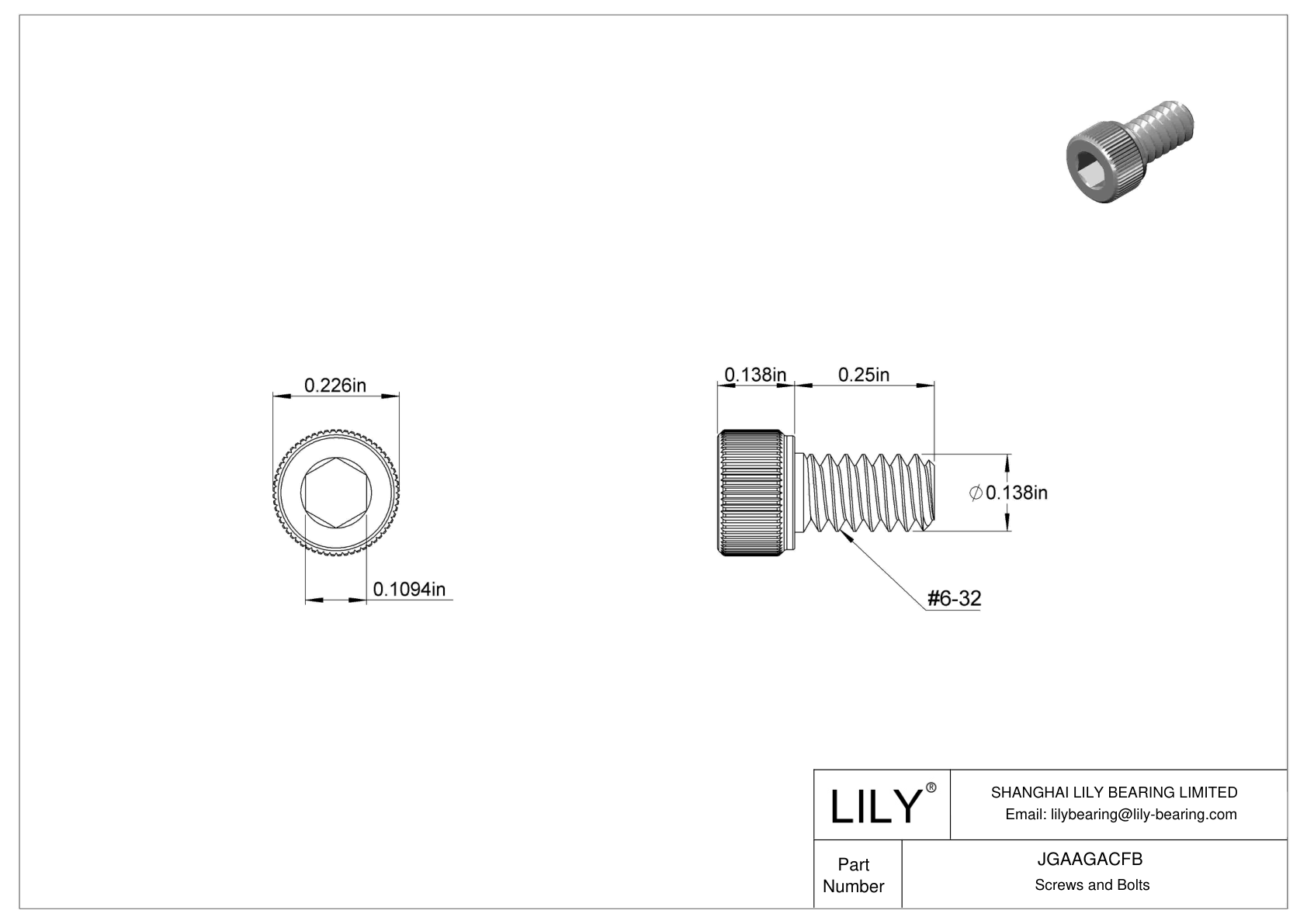 JGAAGACFB 18-8 不锈钢内六角螺钉 cad drawing