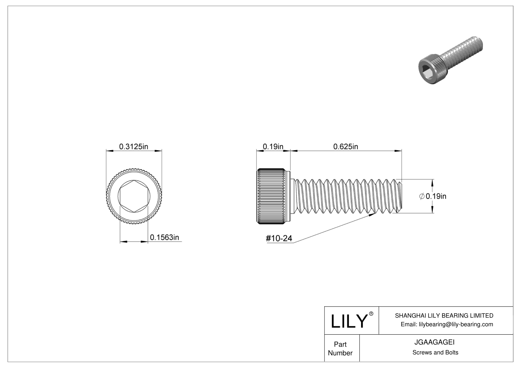 JGAAGAGEI Tornillos de cabeza cilíndrica de acero inoxidable 18-8 cad drawing