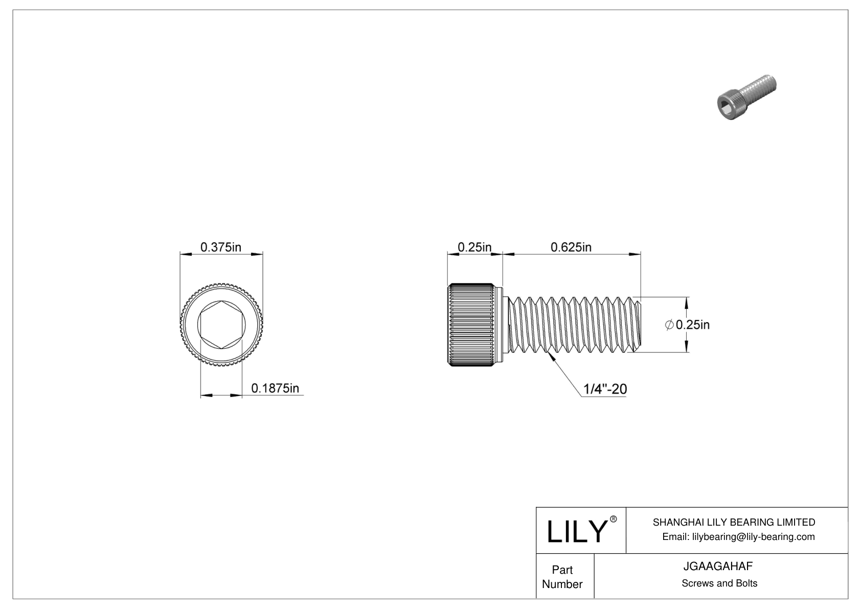 JGAAGAHAF Tornillos de cabeza cilíndrica de acero inoxidable 18-8 cad drawing