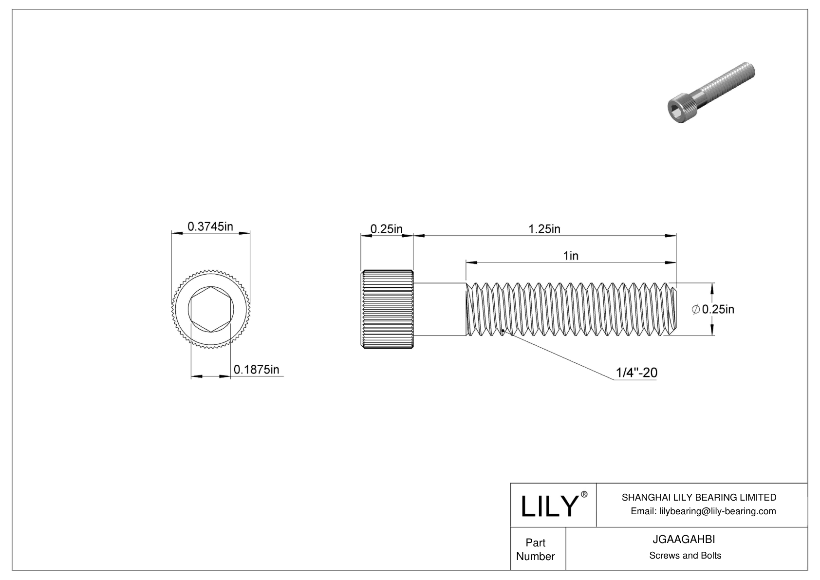 JGAAGAHBI Tornillos de cabeza cilíndrica de acero inoxidable 18-8 cad drawing